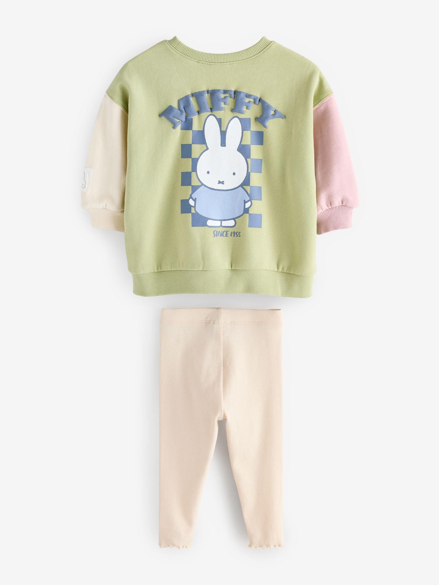 Green Colour Block Miffy Sweatshirt and Leggings Set (3mths-7yrs)