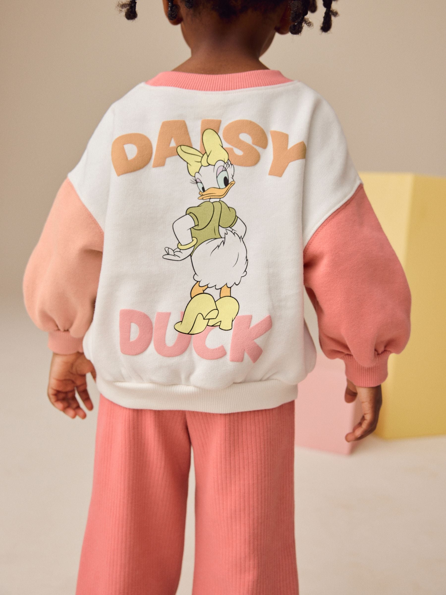 Cream Daisy Duck Crew Sweatshirt & Baggy Leggings Set (3mths-7yrs)