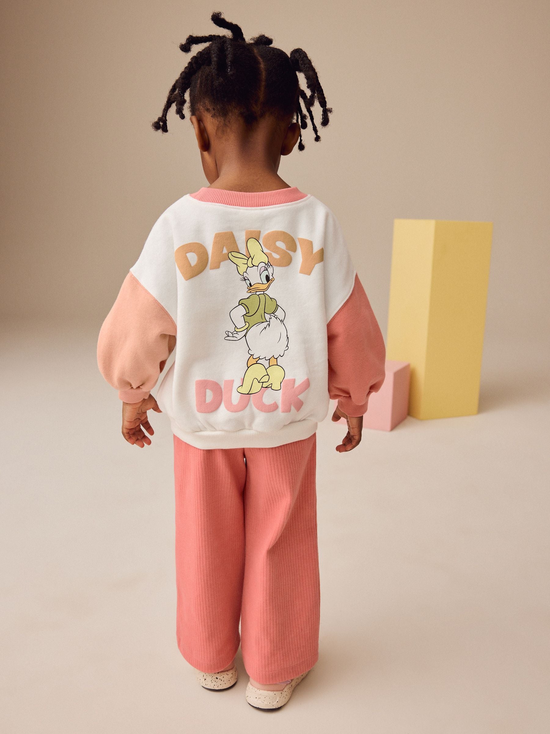 Cream Daisy Duck Crew Sweatshirt & Baggy Leggings Set (3mths-7yrs)