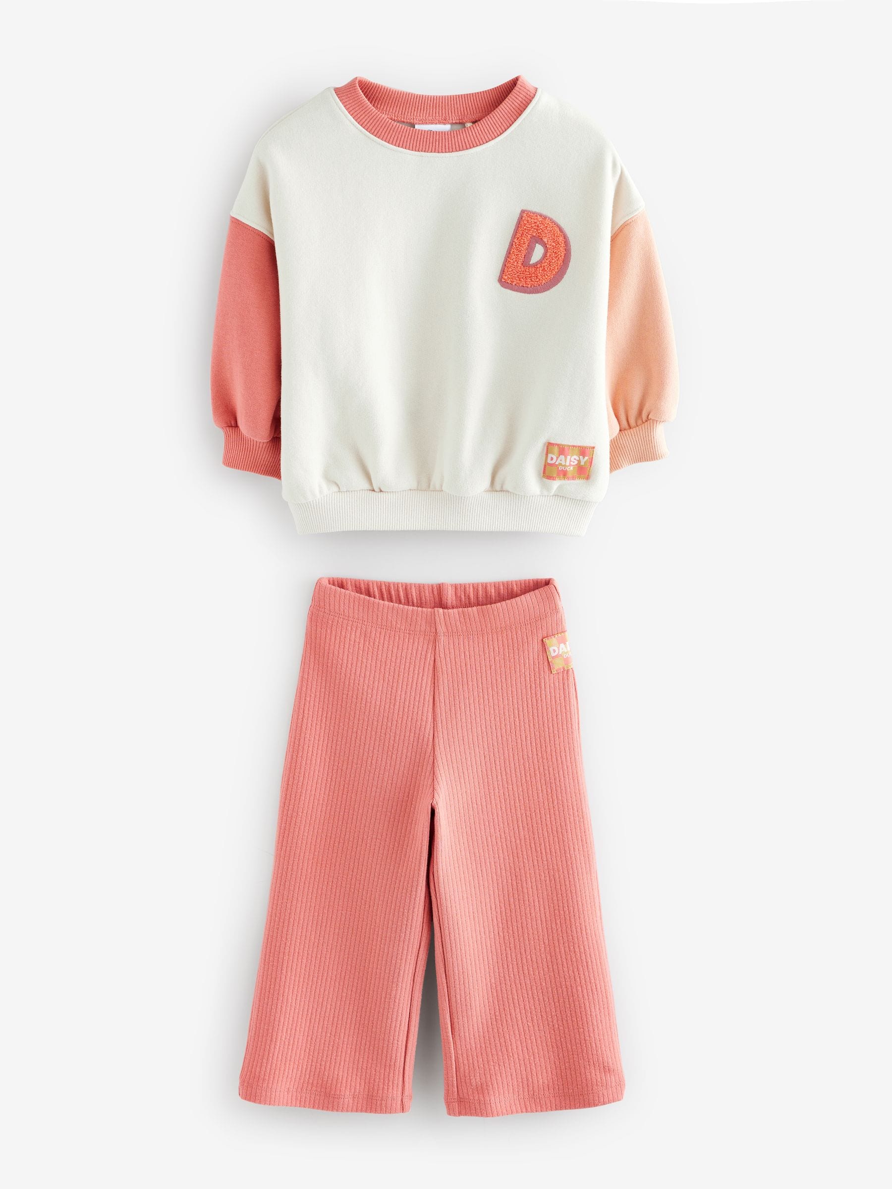 Cream Daisy Duck Crew Sweatshirt & Baggy Leggings Set (3mths-7yrs)