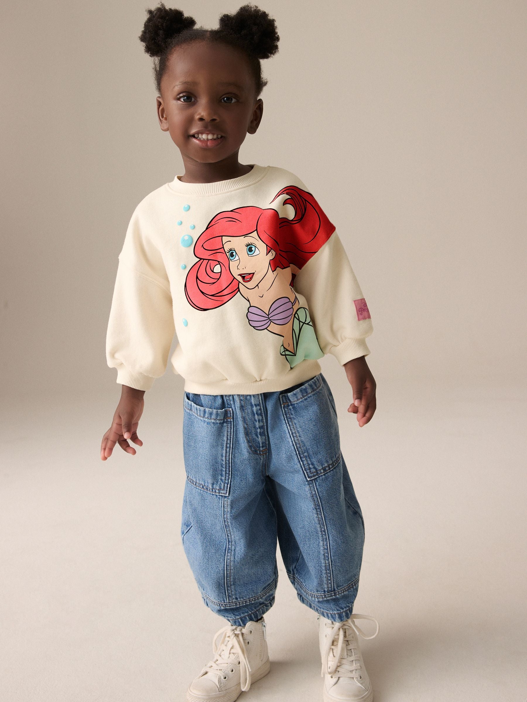 Cream Disney Little Mermaid Ariel Crew Sweatshirt (3mths-7yrs)