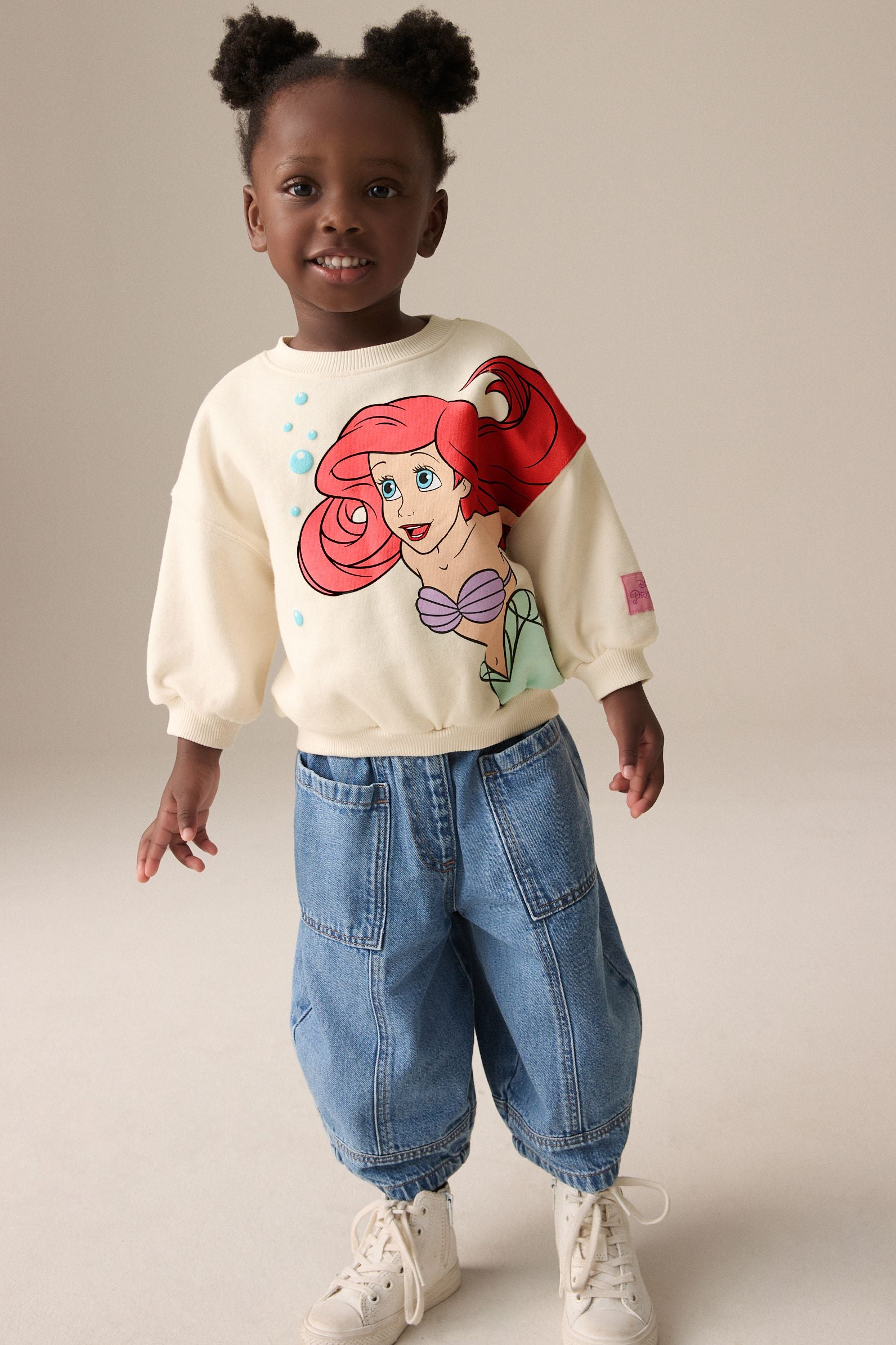 Cream Disney Little Mermaid Ariel Crew Sweatshirt (3mths-7yrs)