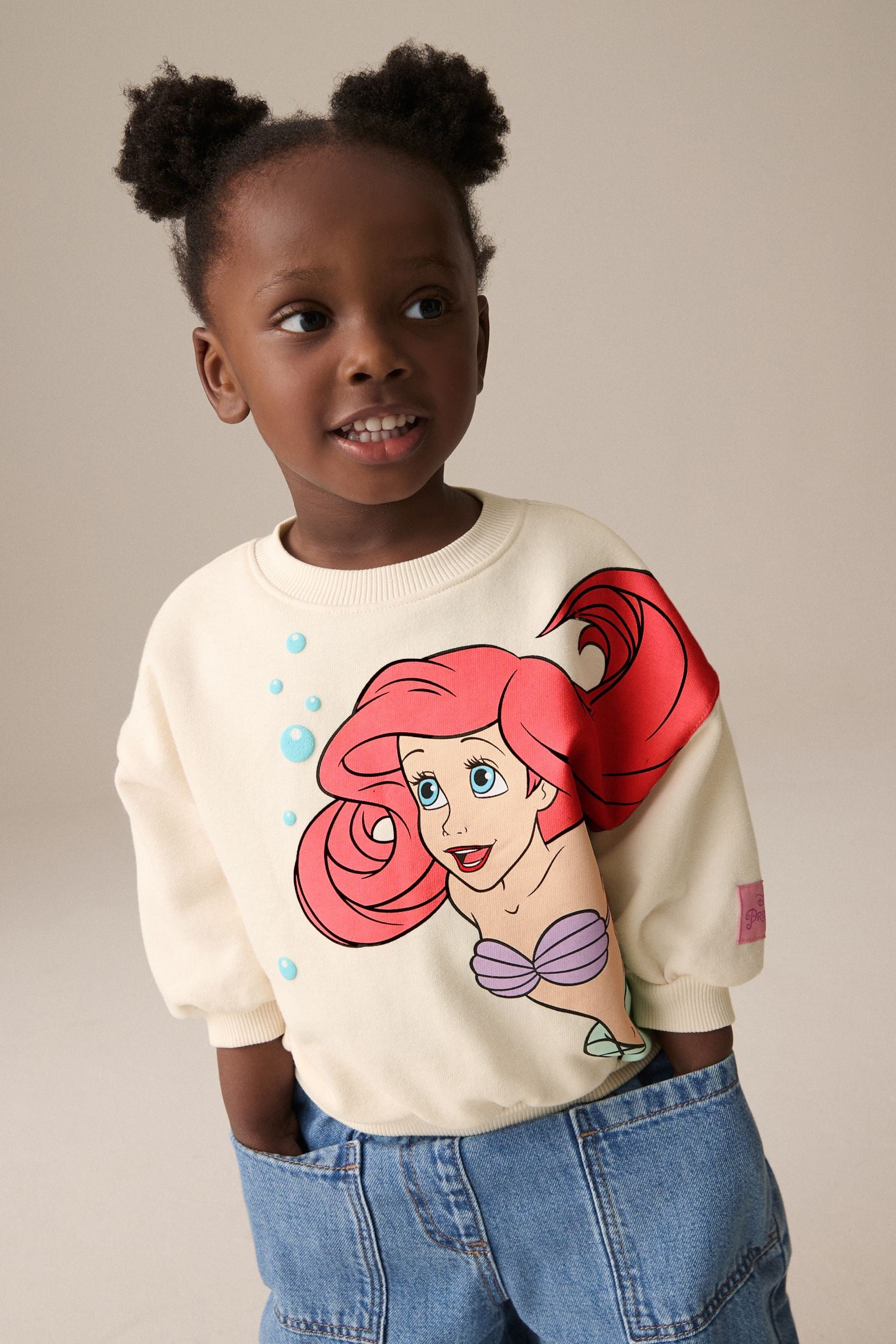 Cream Disney Little Mermaid Ariel Crew Sweatshirt (3mths-7yrs)