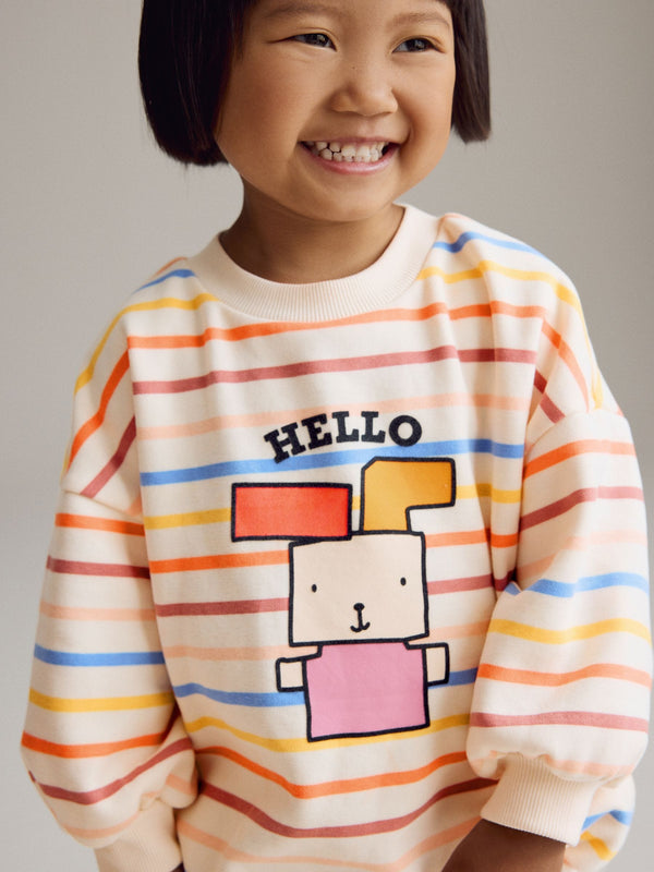 Cream Rainbow Stripe Sweatshirt (3mths-7yrs)