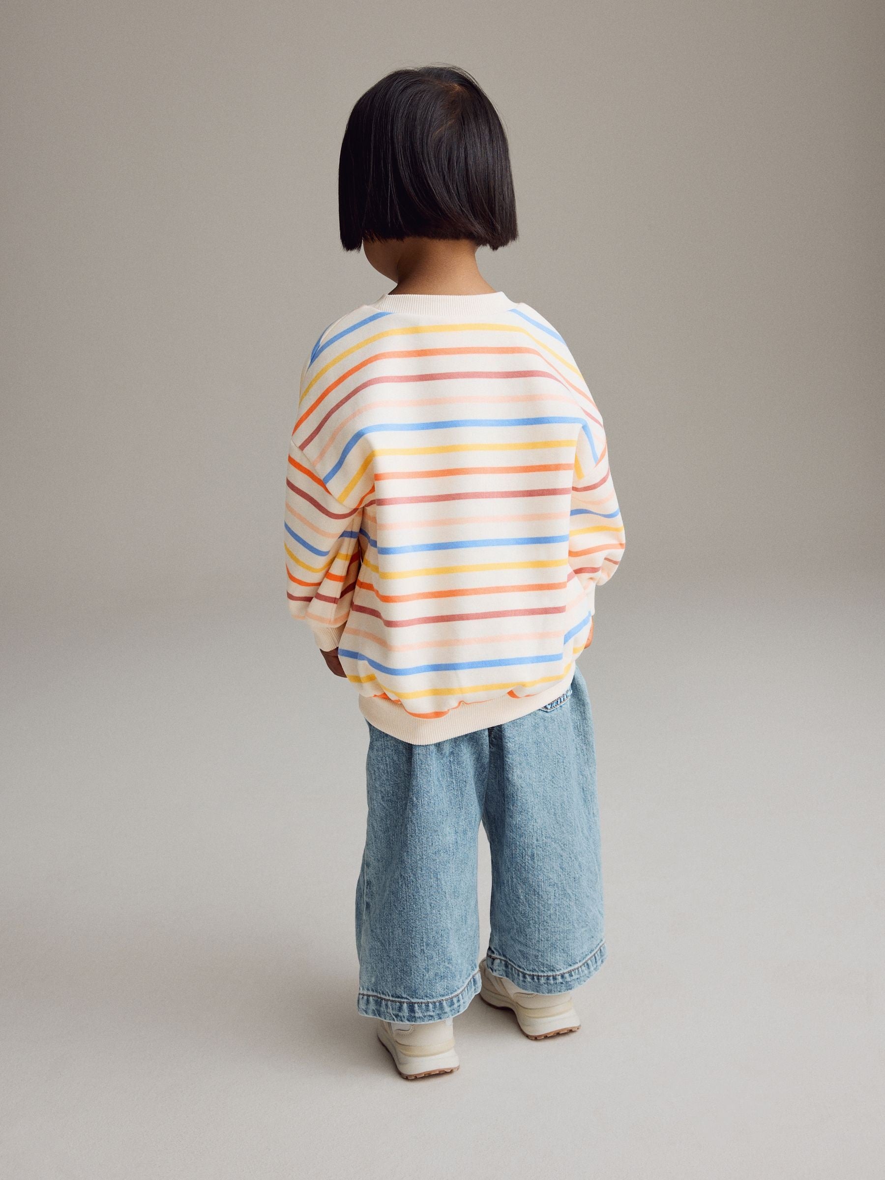 Cream Rainbow Stripe Sweatshirt (3mths-7yrs)