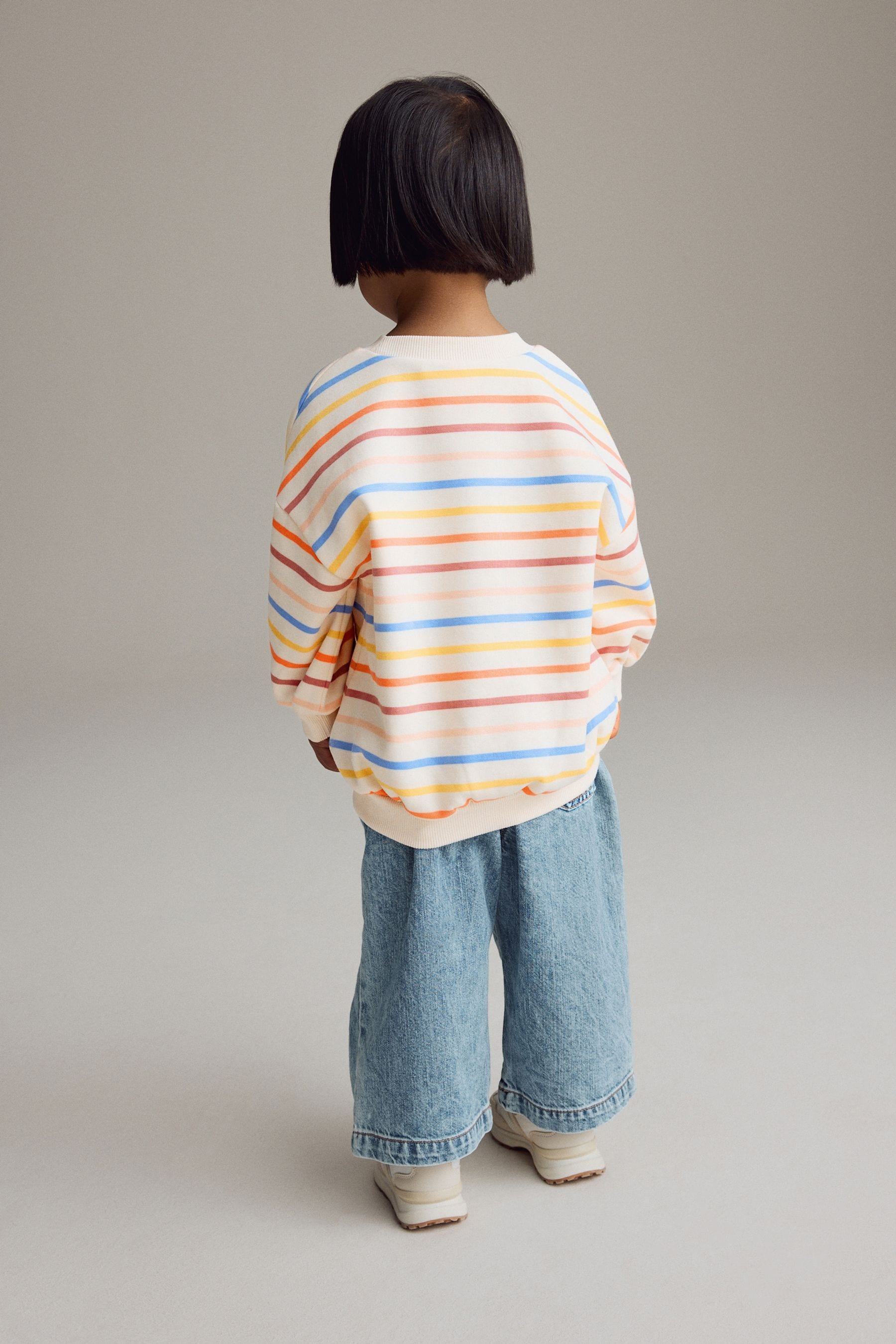 Cream Rainbow Stripe Sweatshirt (3mths-7yrs)