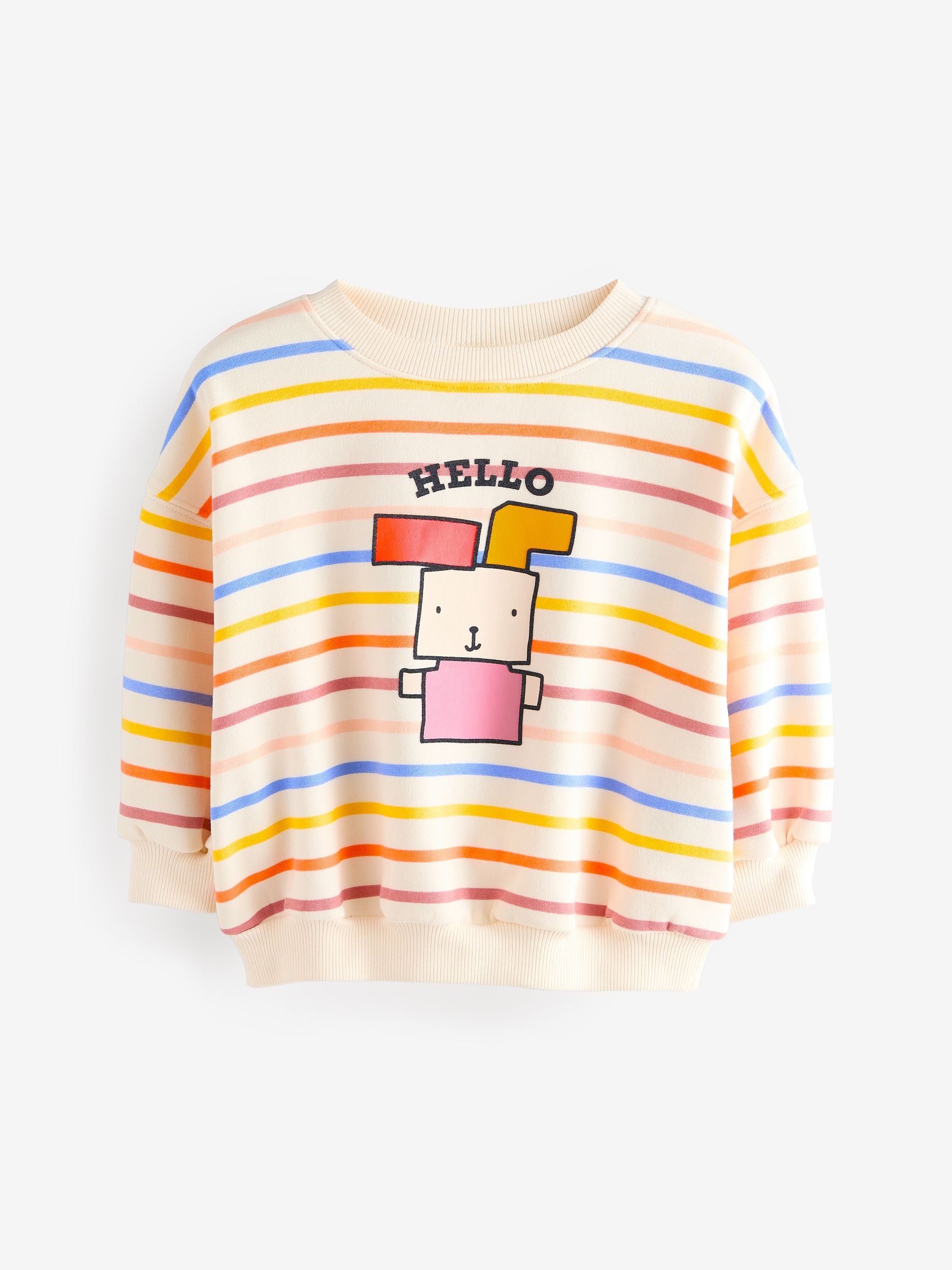 Cream Rainbow Stripe Sweatshirt (3mths-7yrs)