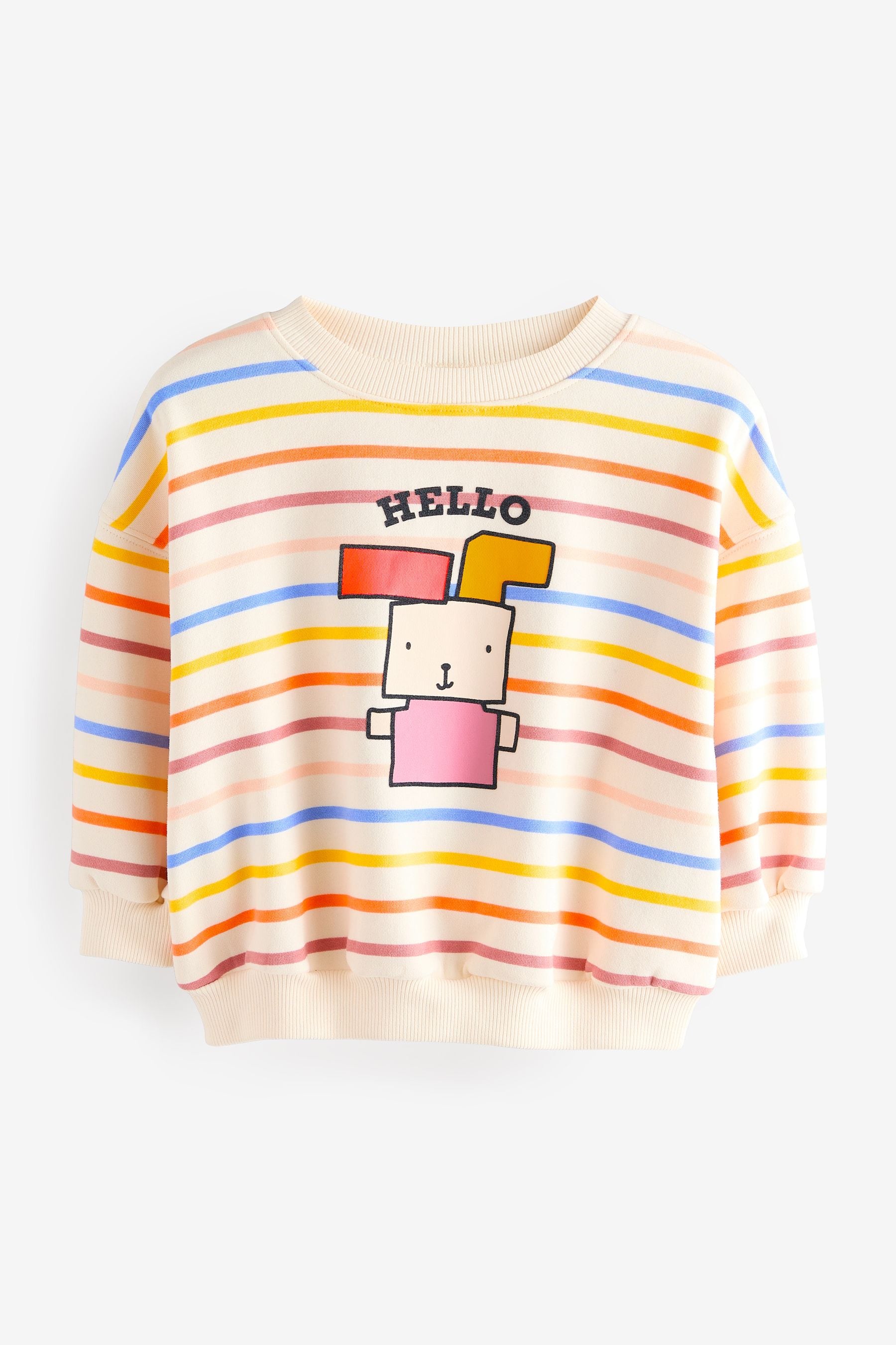 Cream Rainbow Stripe Sweatshirt (3mths-7yrs)