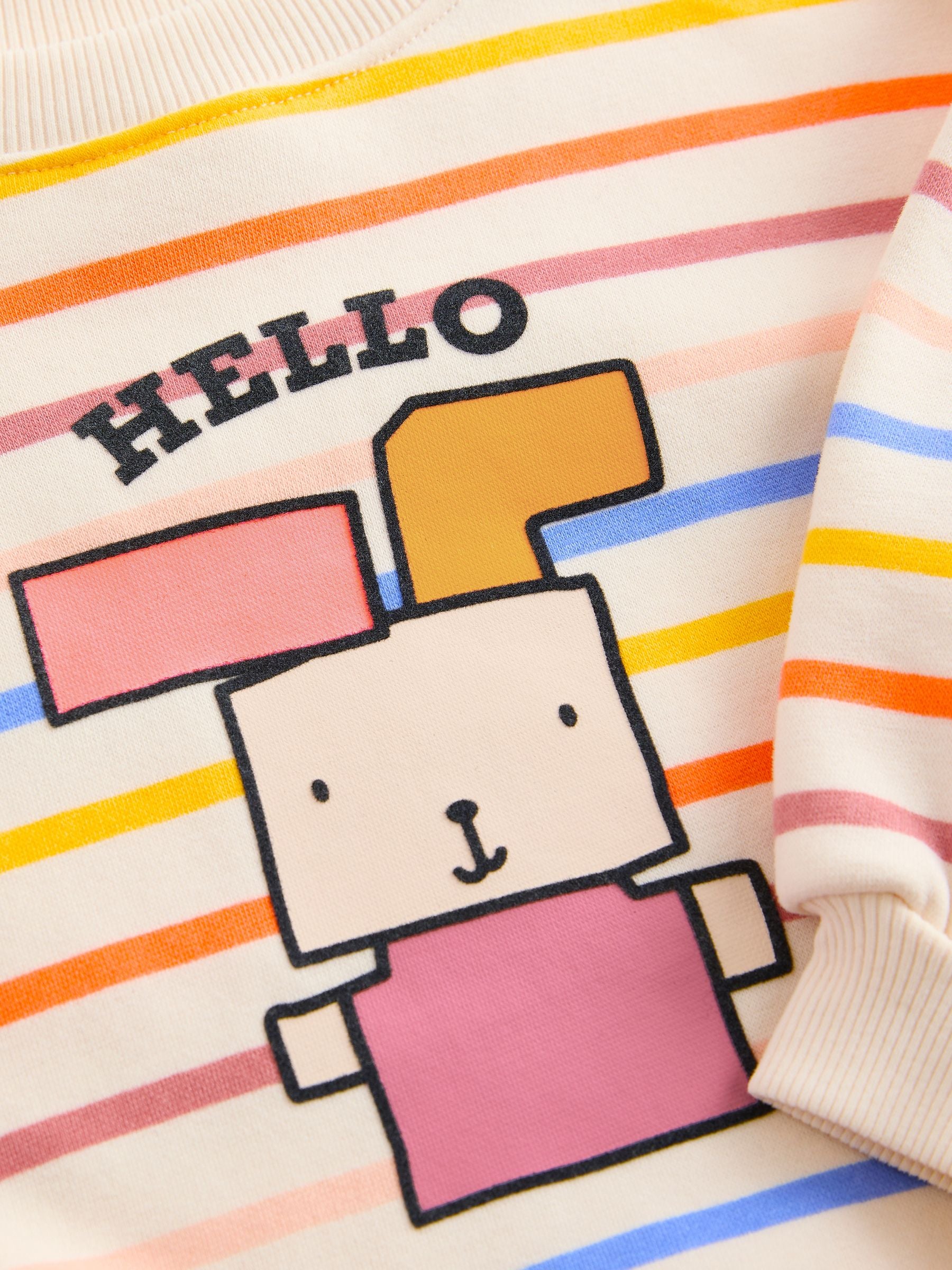 Cream Rainbow Stripe Sweatshirt (3mths-7yrs)