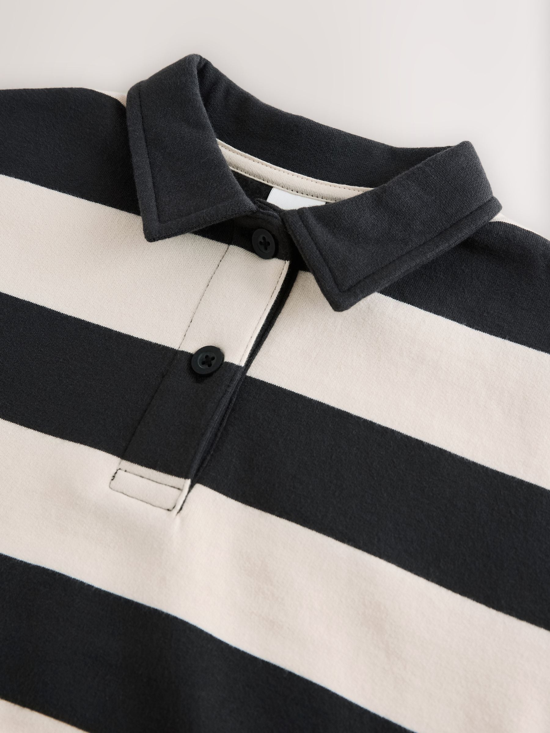 Black Stripe Rugby 100% Cotton Top (3mths-7yrs)