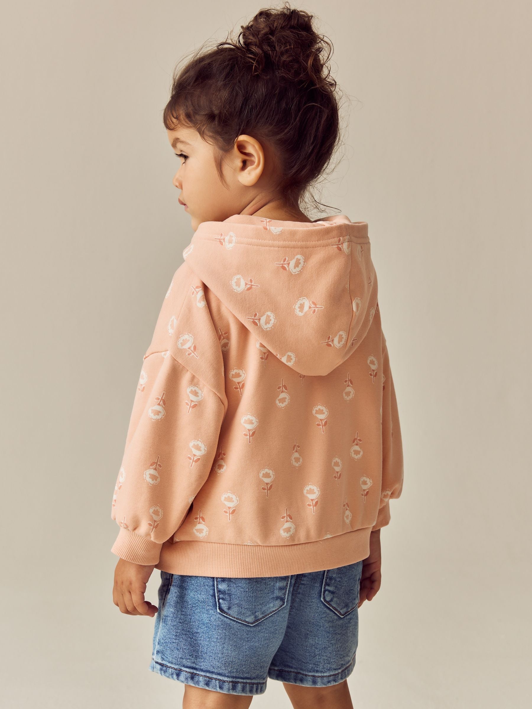 Pink/Cream Zip Through Hoodie (3mths-7yrs)