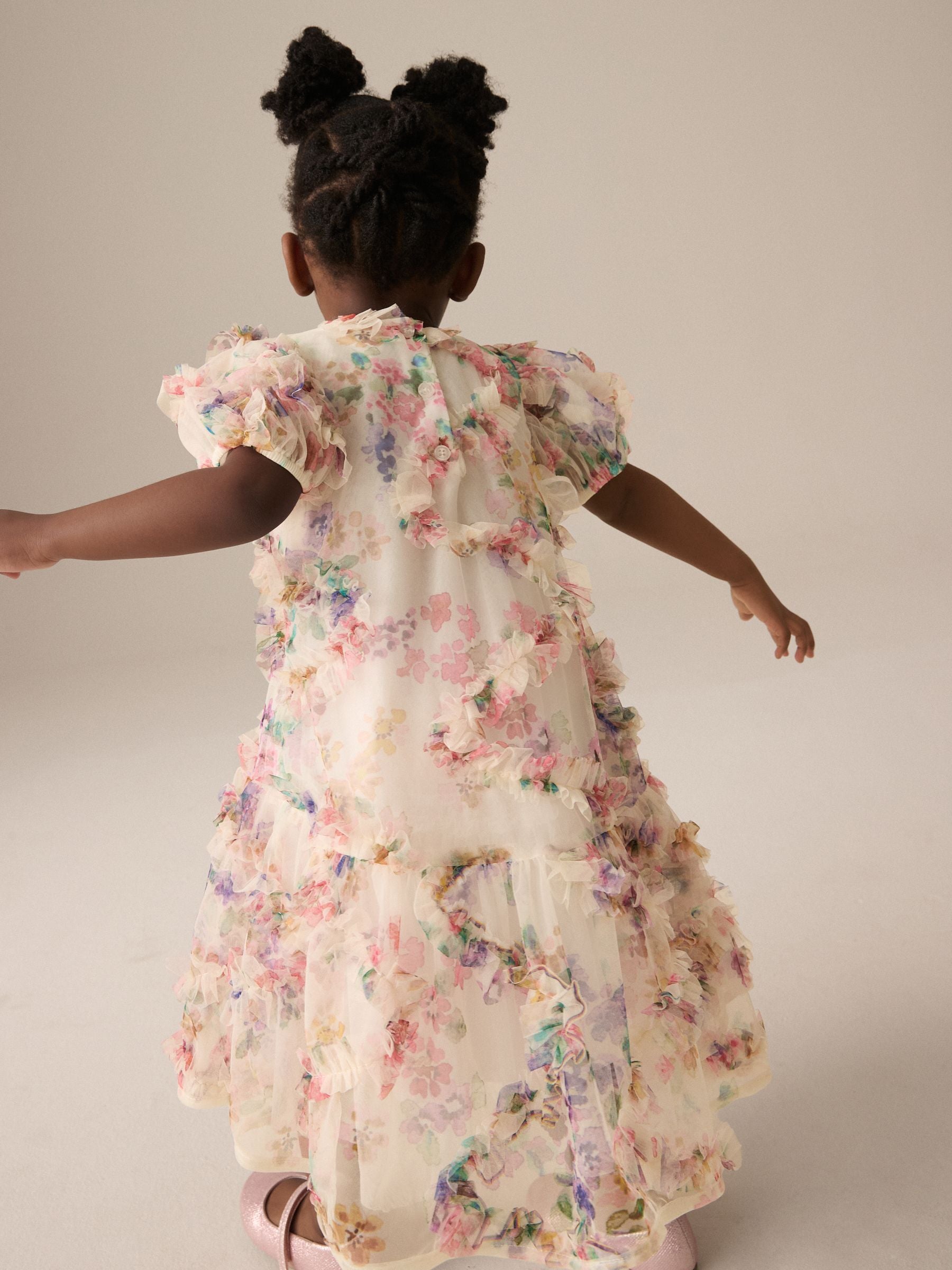 Multi Floral Mesh Party Dress (3mths-7yrs)