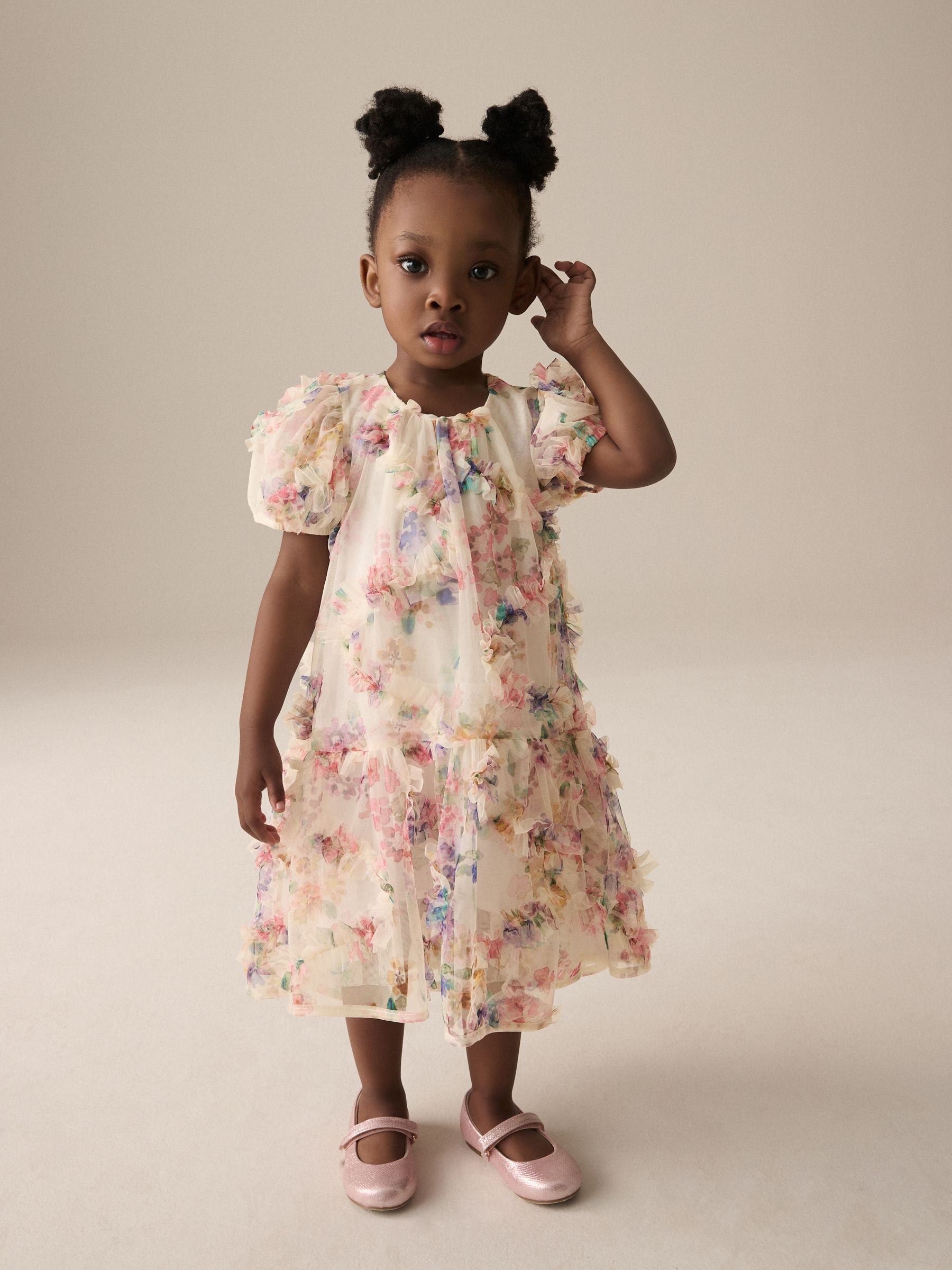 Multi Floral Mesh Party Dress (3mths-7yrs)