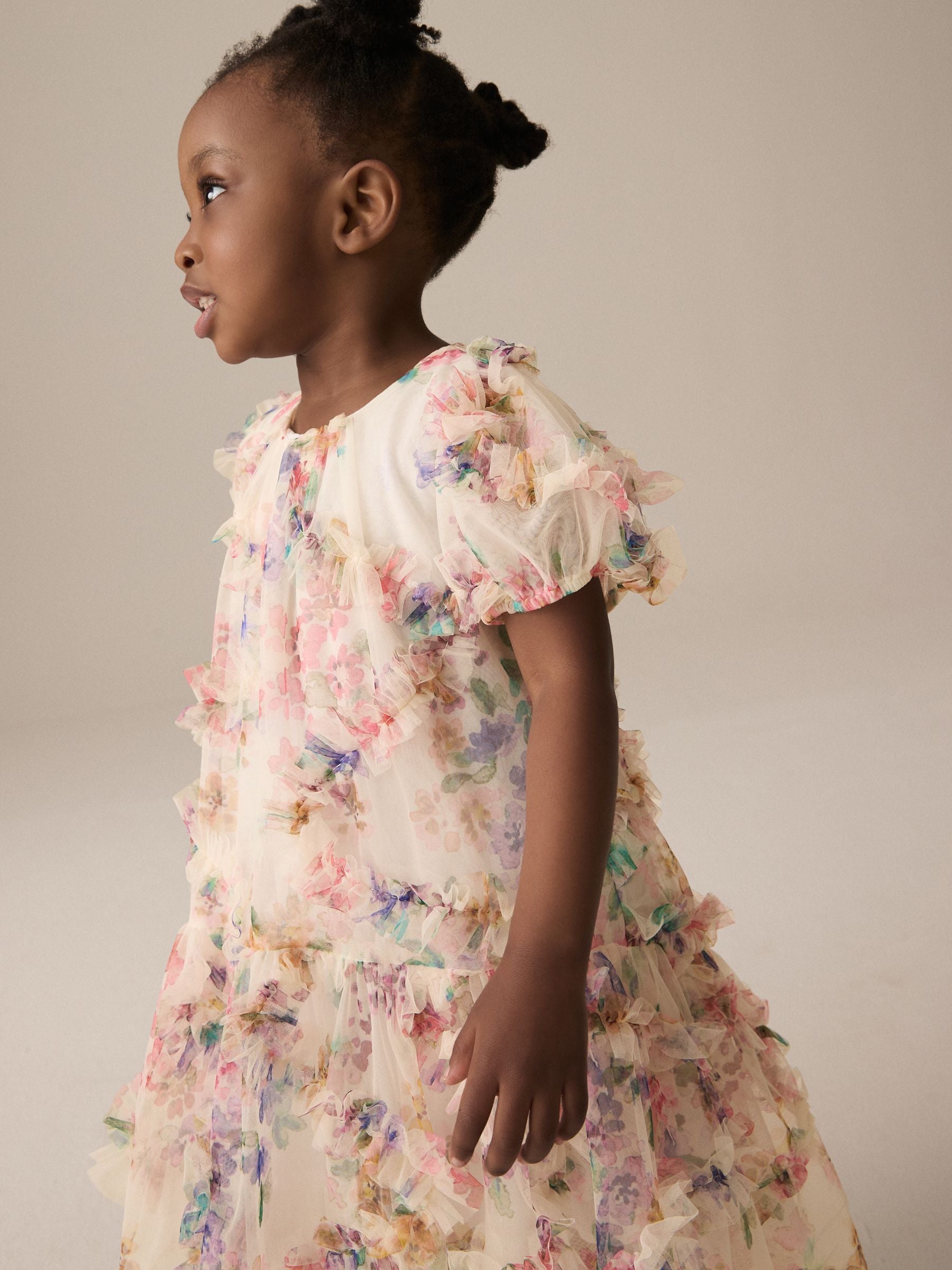 Multi Floral Mesh Party Dress (3mths-7yrs)