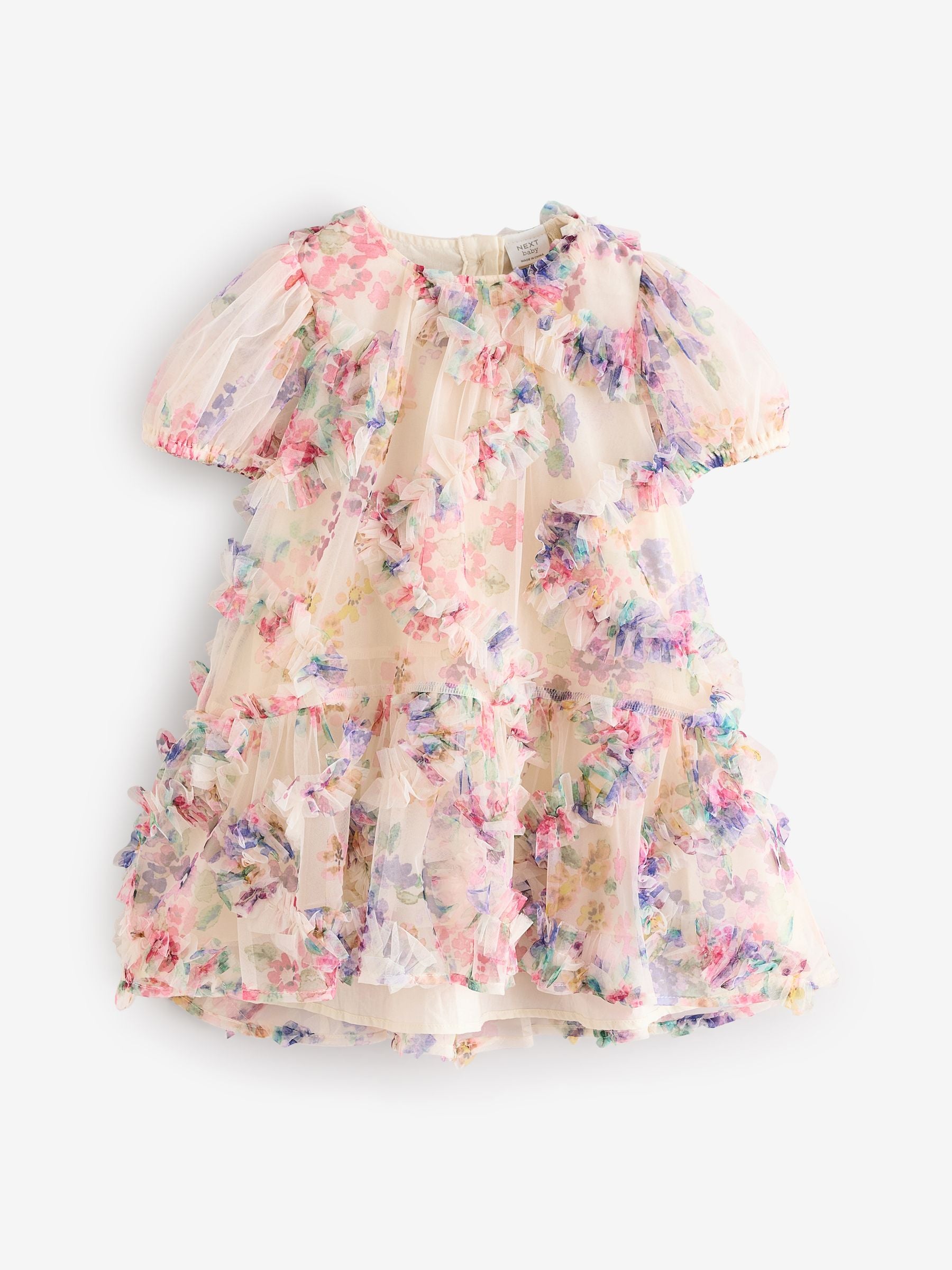 Multi Floral Mesh Party Dress (3mths-7yrs)