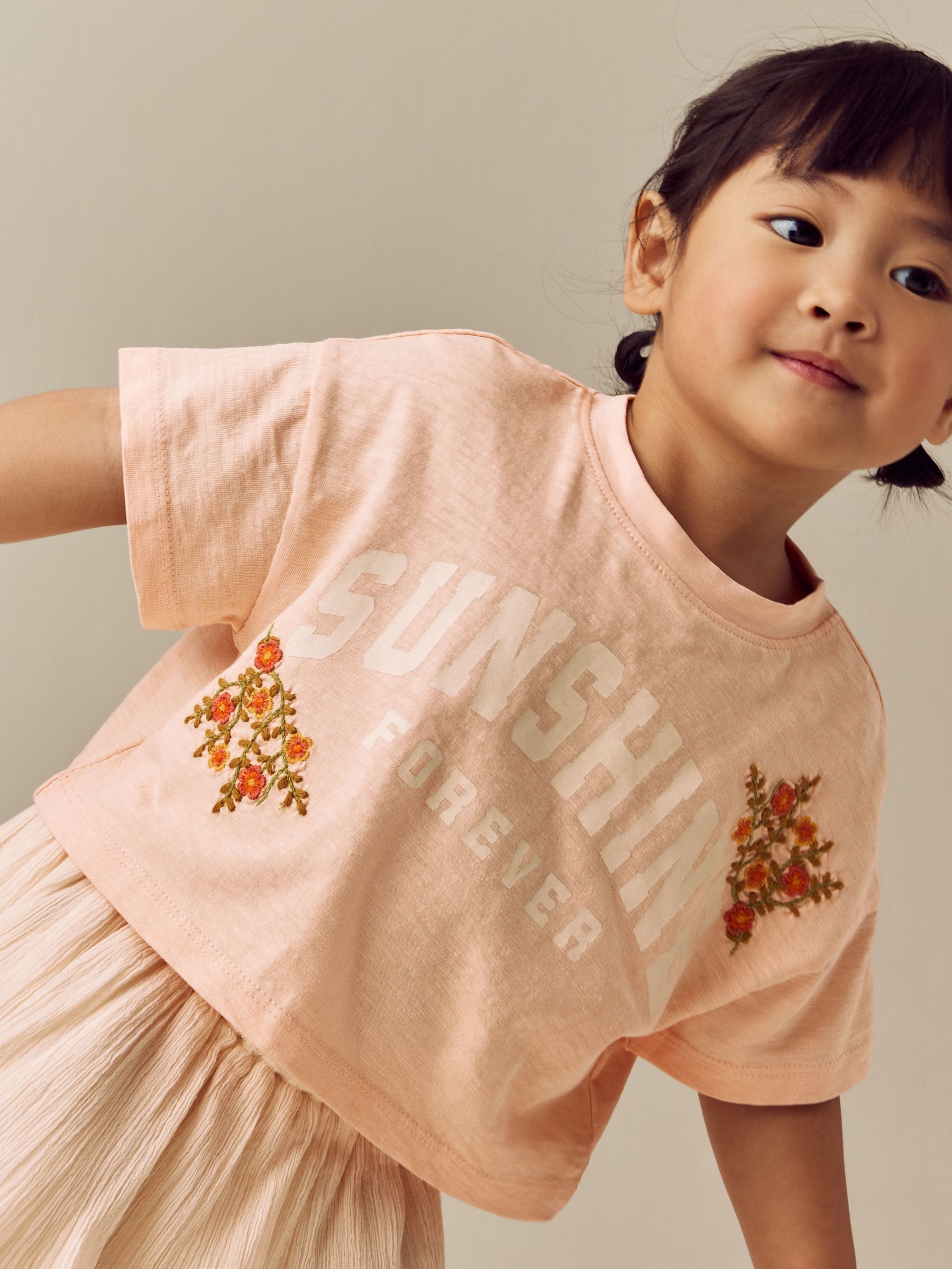 Peach Pink 100% Cotton T-Shirt & Skirt Set (3mths-7yrs)