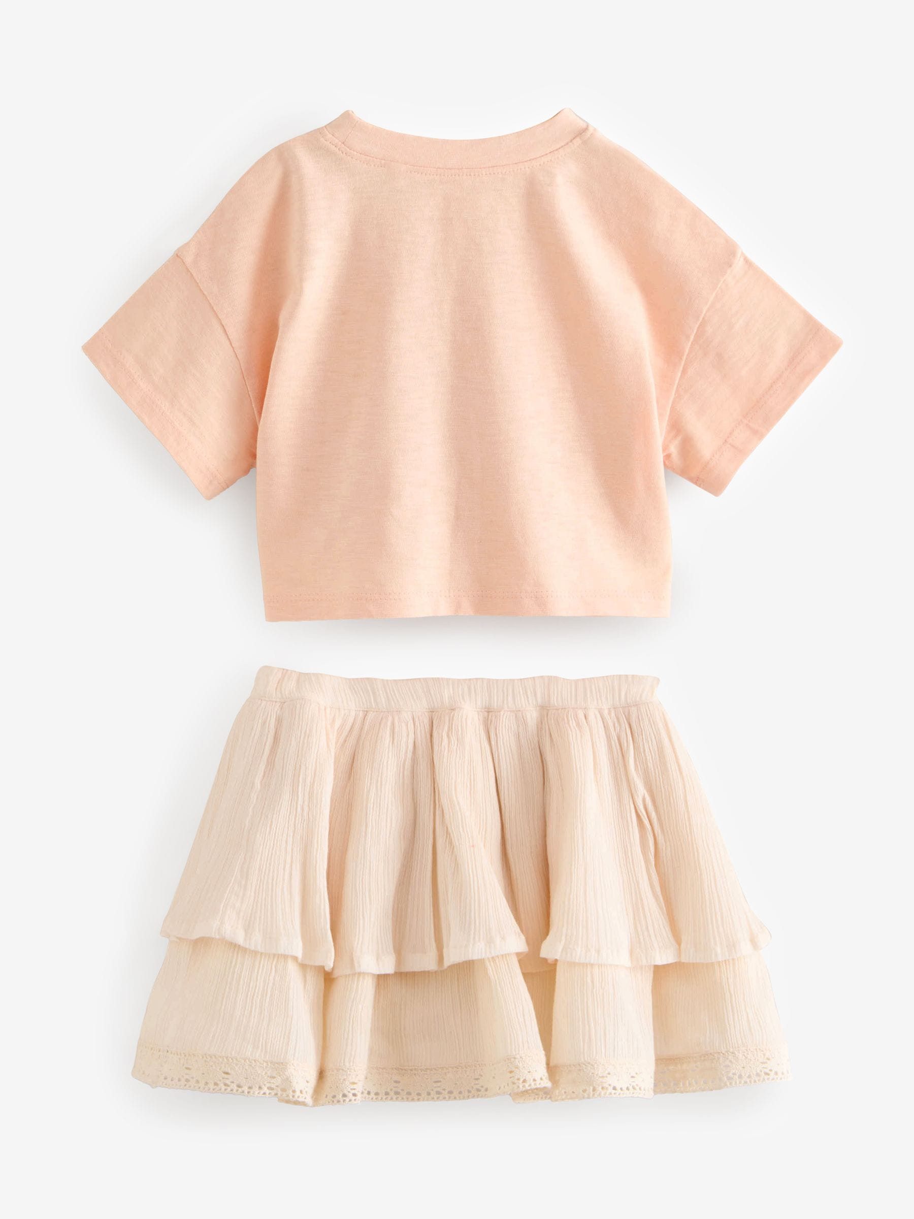 Peach Pink 100% Cotton T-Shirt & Skirt Set (3mths-7yrs)