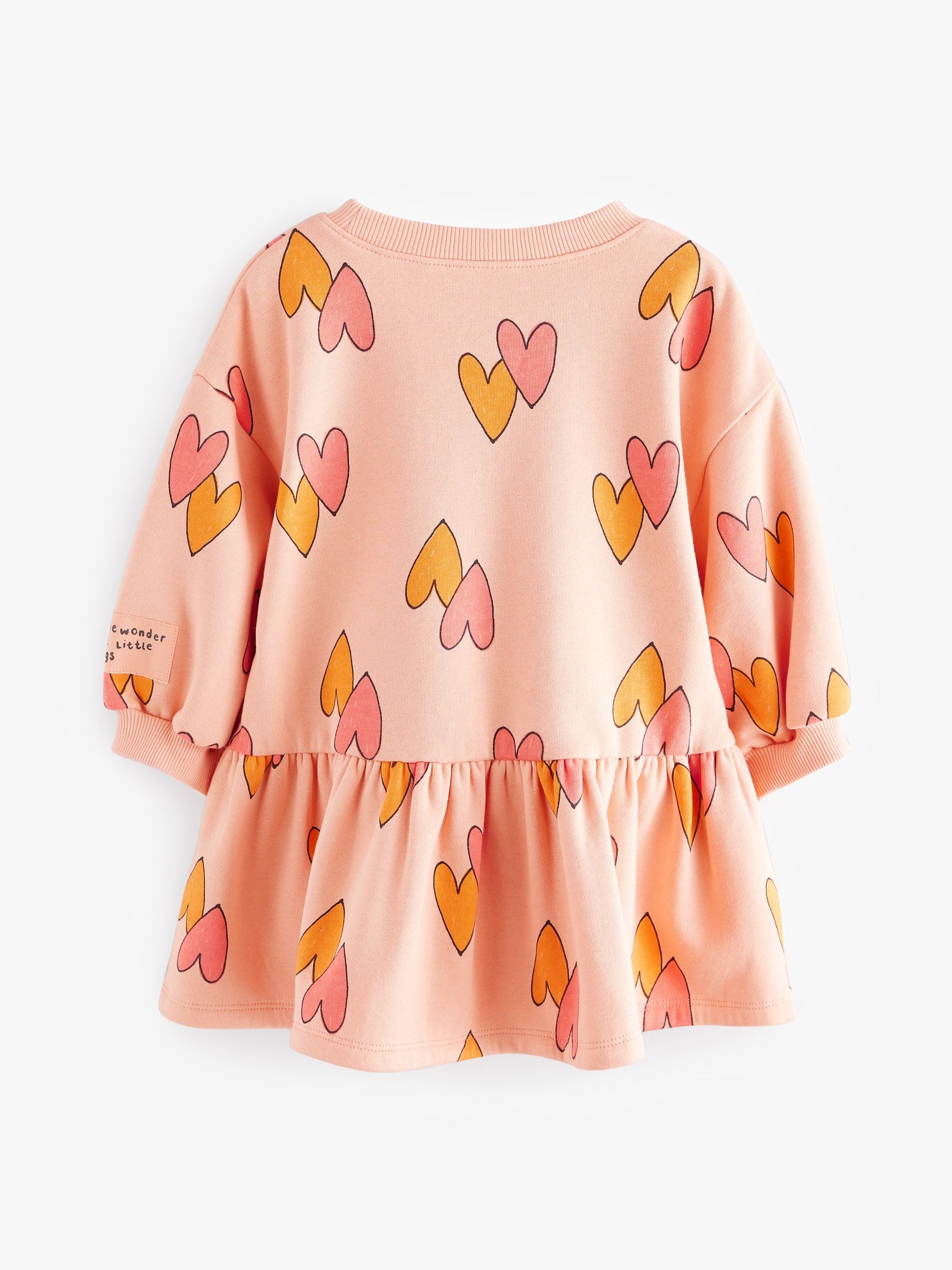 Orange Heart Character Long Sleeve Sweat Dress (3mths-7yrs)