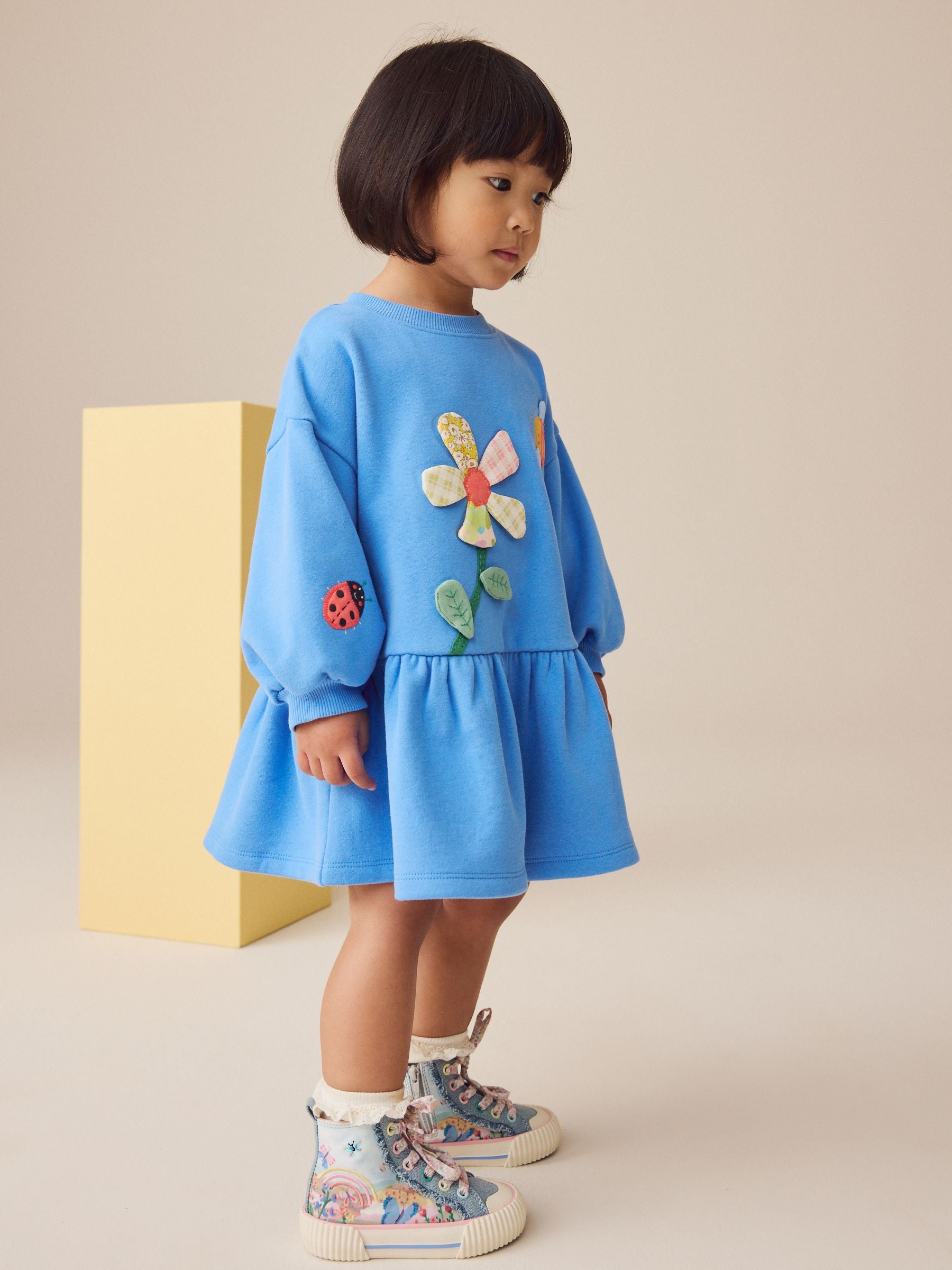 Blue Character Long Sleeve Sweat Dress (3mths-7yrs)