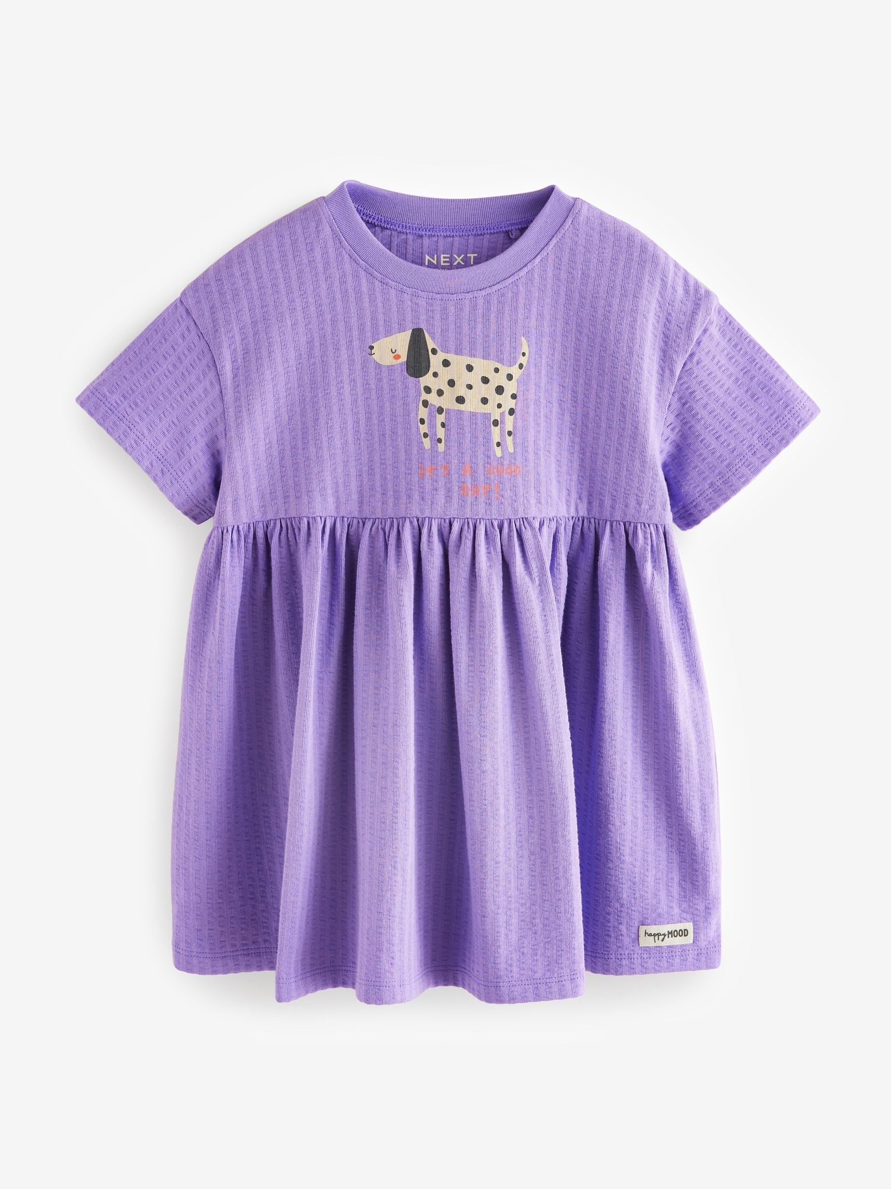 Purple Dog Short Sleeve 100% Cotton Dress (3mths-7yrs)