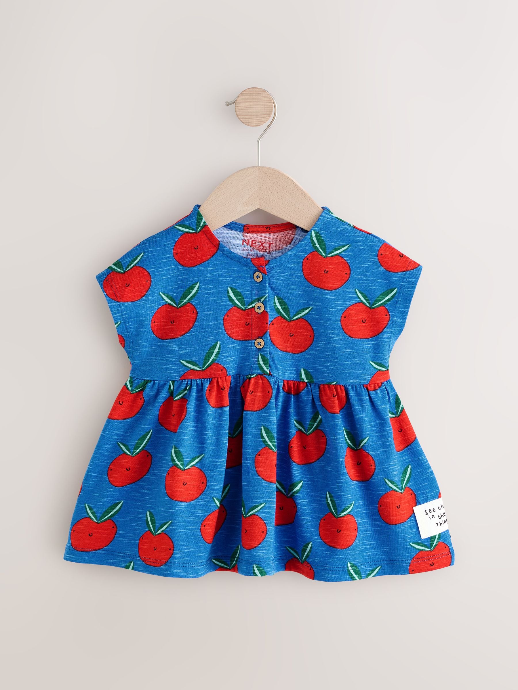 Blue Character Short Sleeves 100% Cotton Jersey Dress (3mths-7yrs)