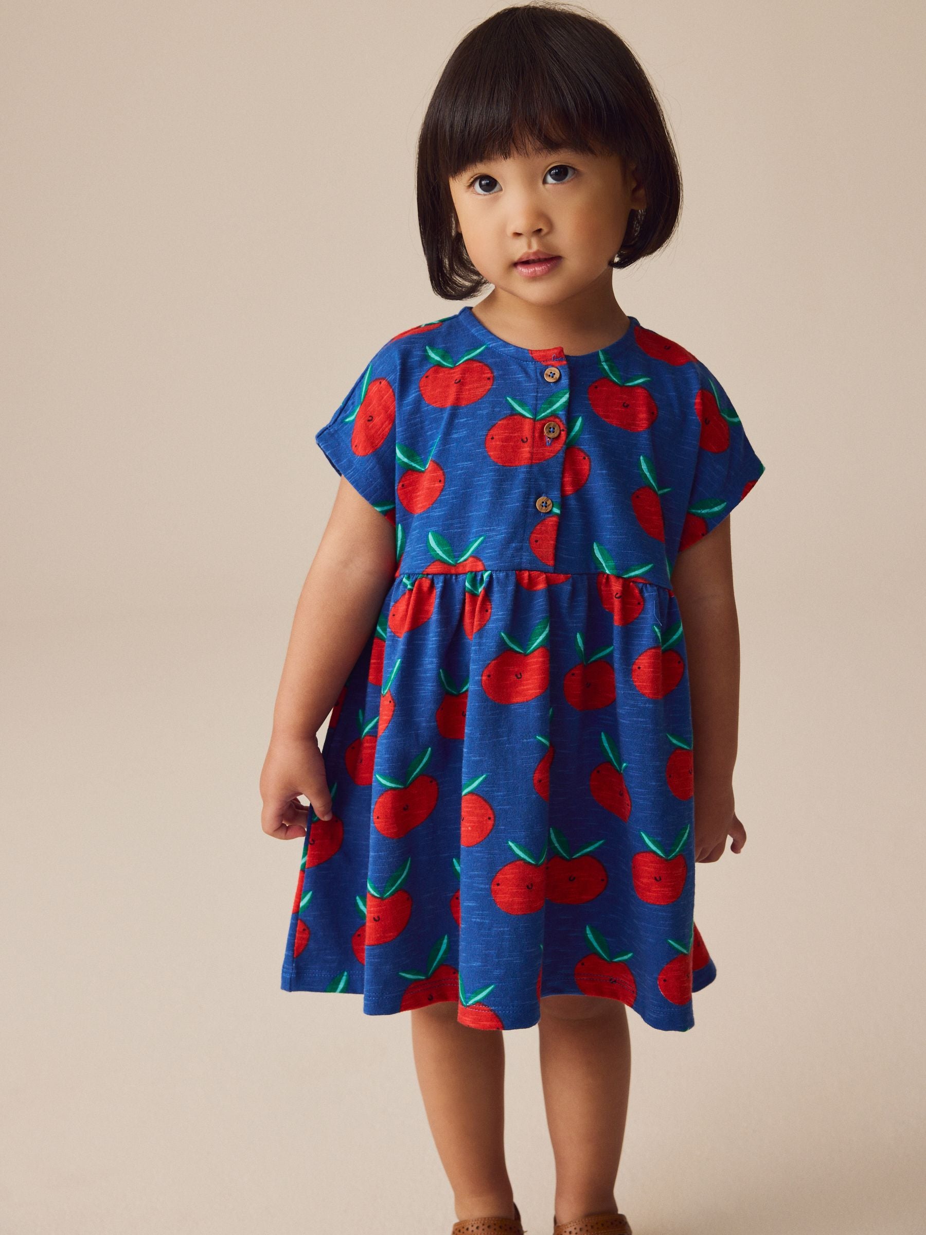 Blue Character Short Sleeves 100% Cotton Jersey Dress (3mths-7yrs)