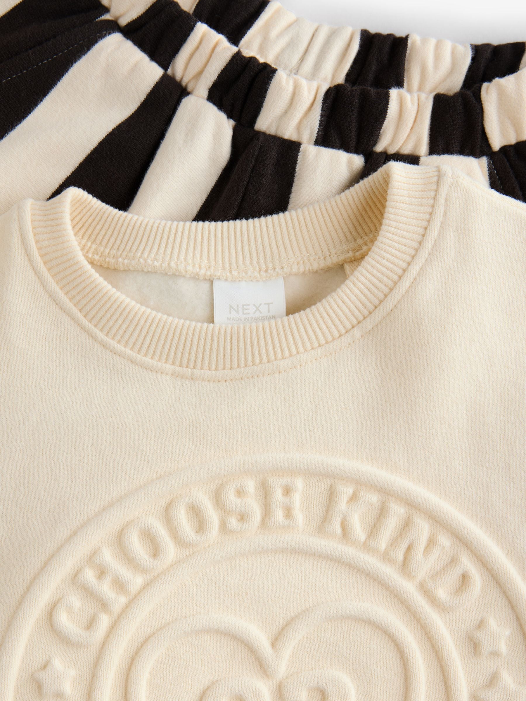 Cream Printed Sweatshirt and Barrel Leg Joggers Set (3mths-7yrs)