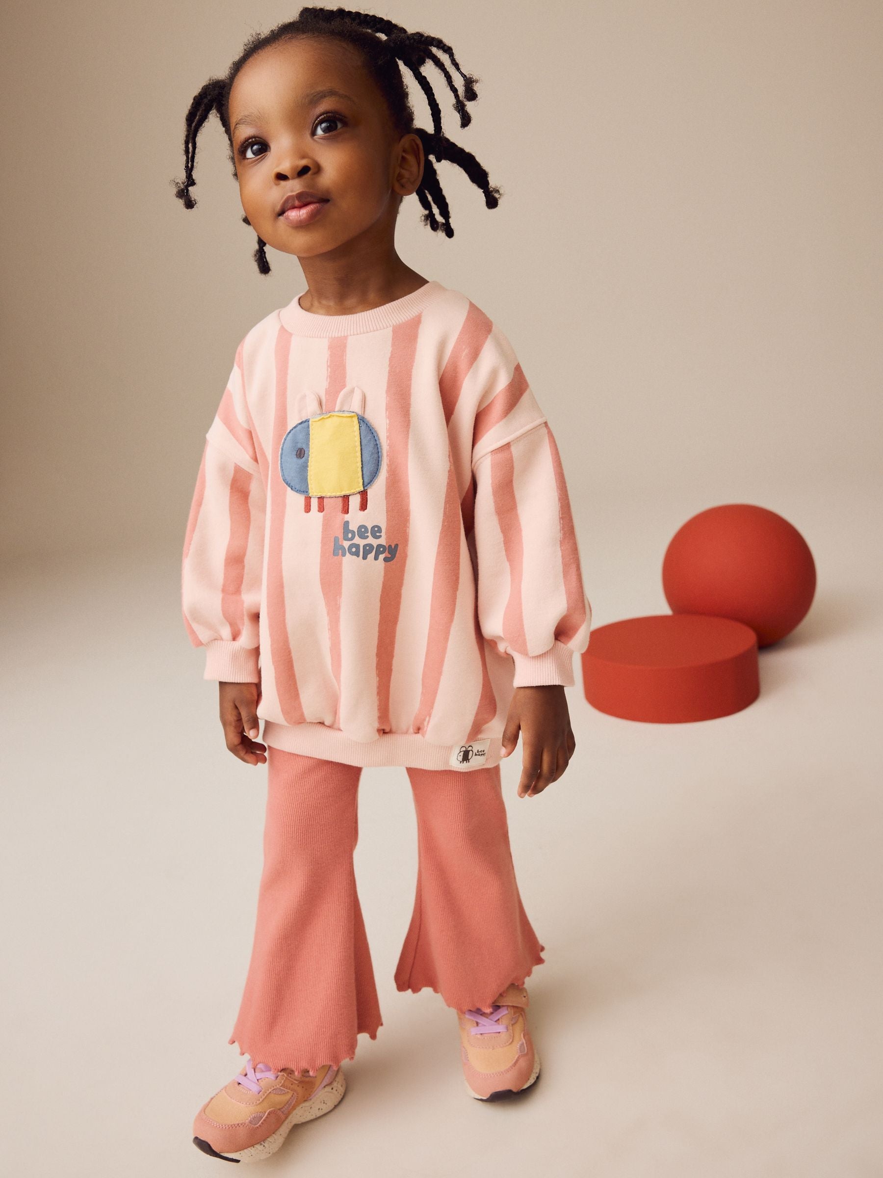 Pink Sweatshirt and Flare Leggings Set (3mths-7yrs)