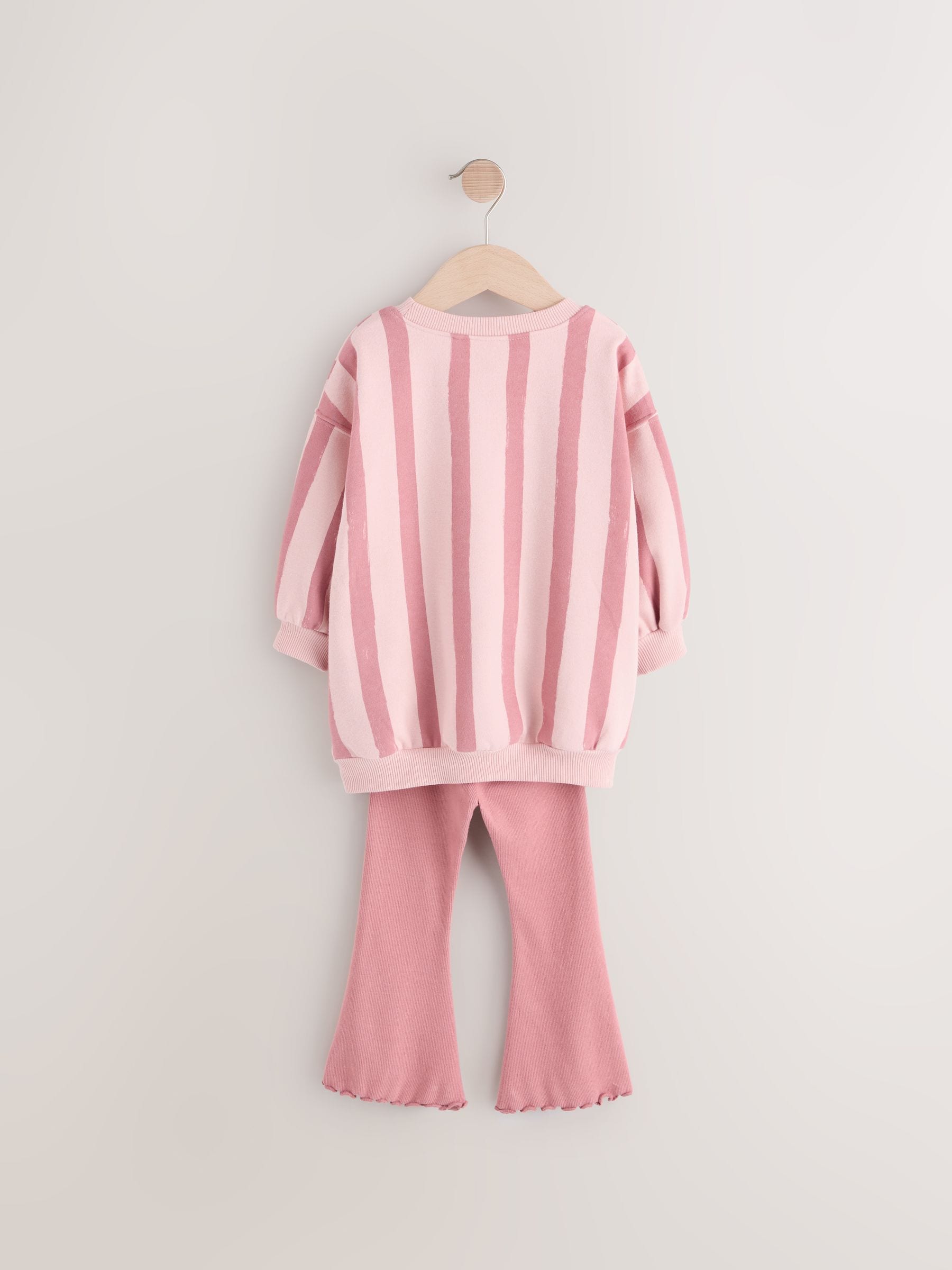 Pink Sweatshirt and Flare Leggings Set (3mths-7yrs)