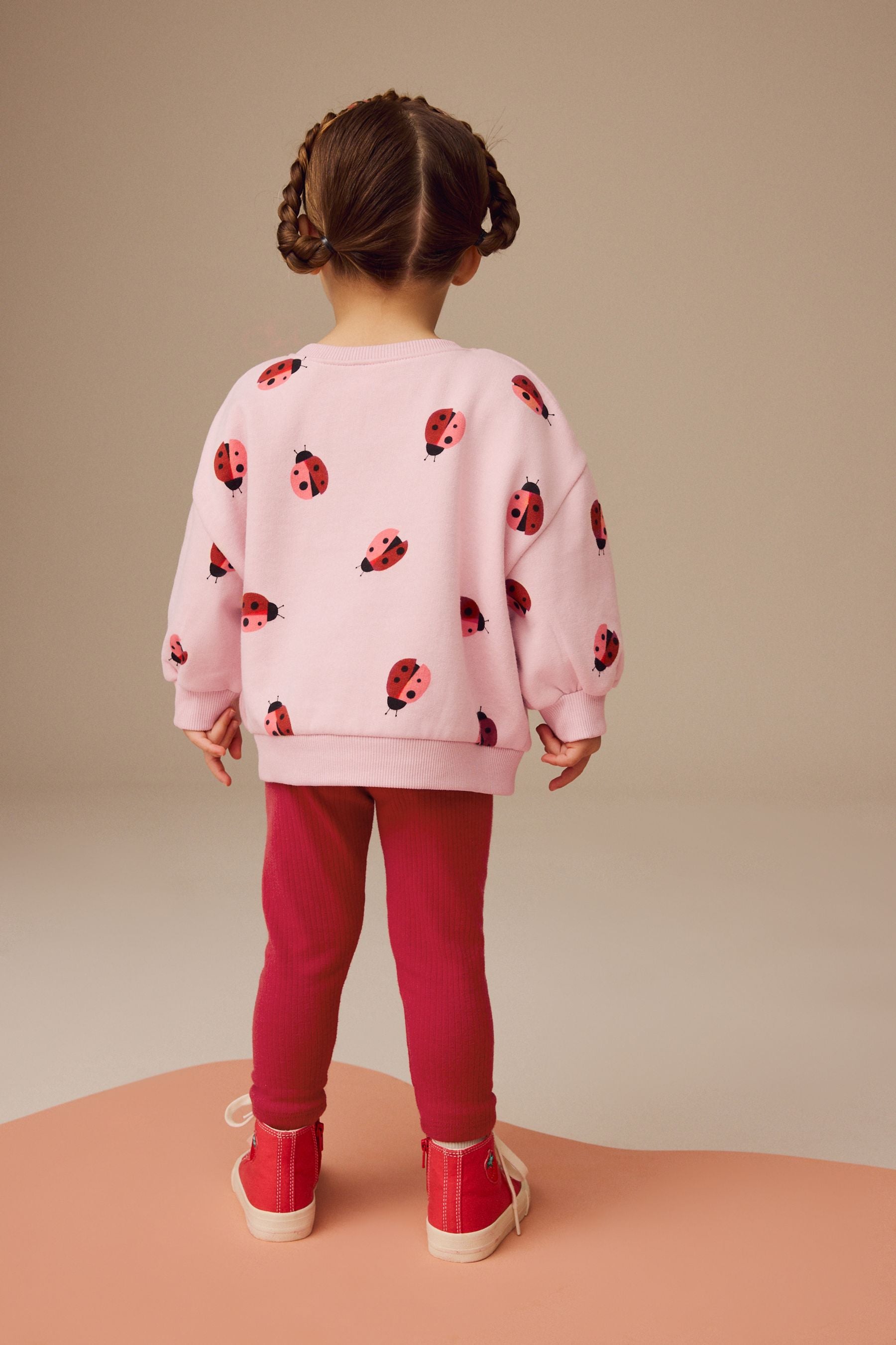 Pink/Red Ladybird Sweatshirt and Leggings Set (3mths-7yrs)