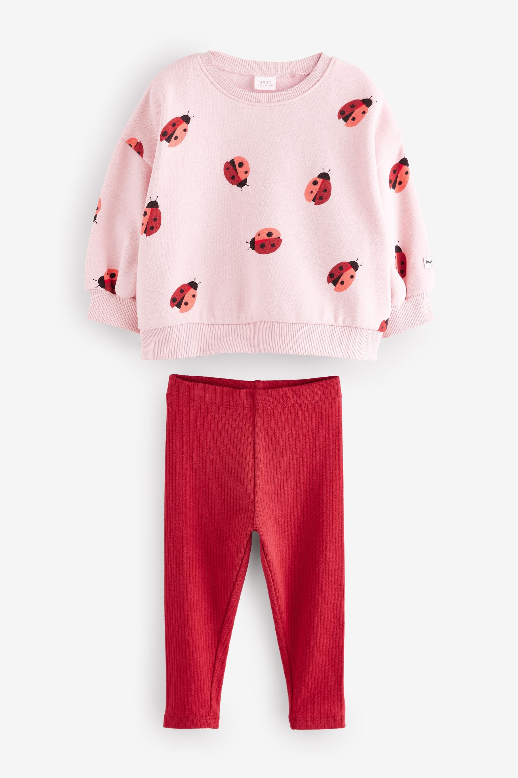 Pink/Red Ladybird Sweatshirt and Leggings Set (3mths-7yrs)