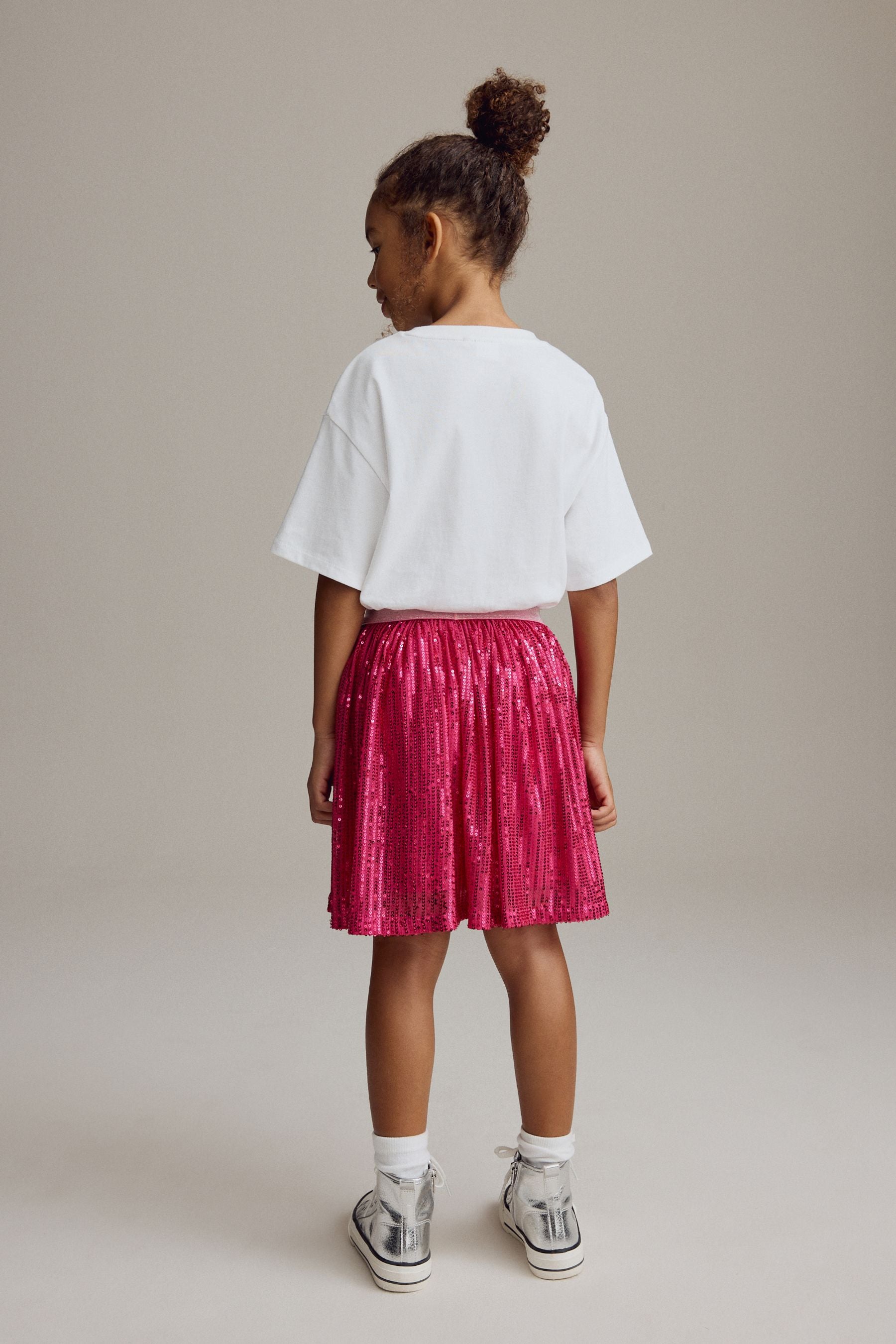 Pink Sequin Pull On Skirt (3-16yrs)