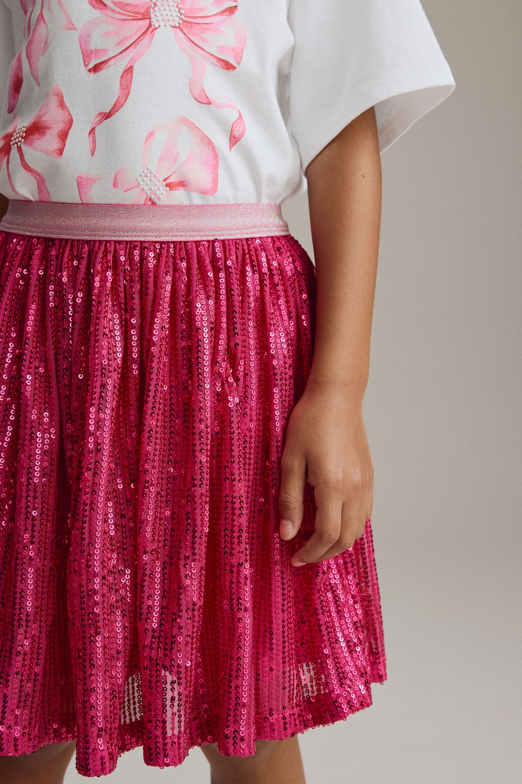 Pink Sequin Pull On Skirt (3-16yrs)