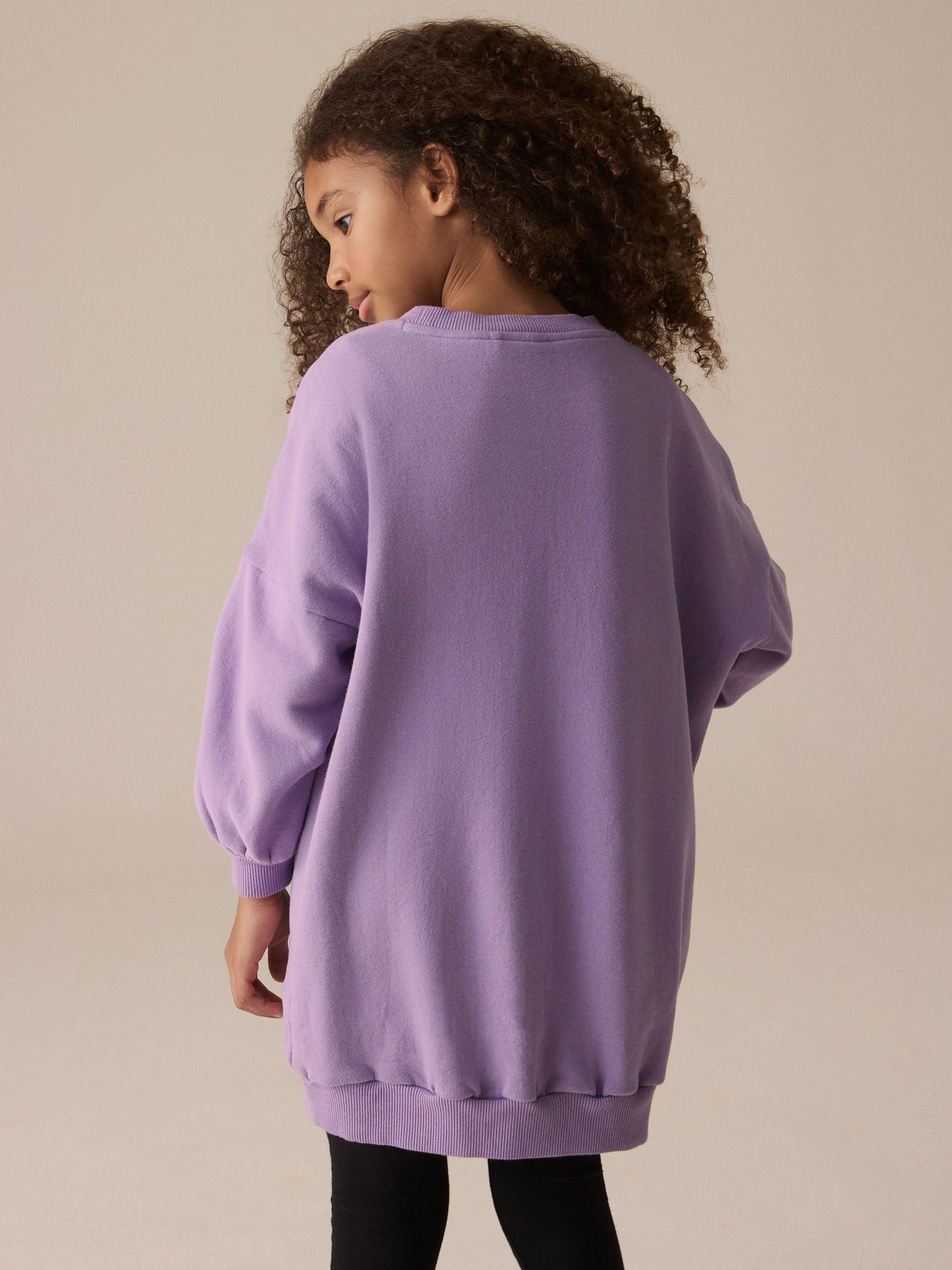 Lilac Purple Sequin Star Jumper Dress (3-16yrs)