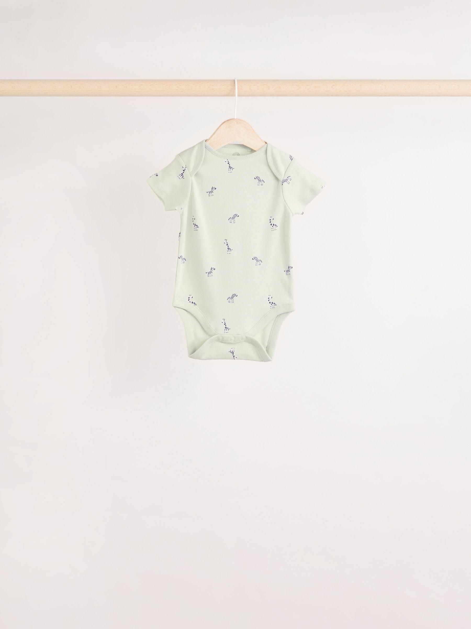 Mint Green Baby Short Sleeve 100% Cotton Bodysuits 5 Pack