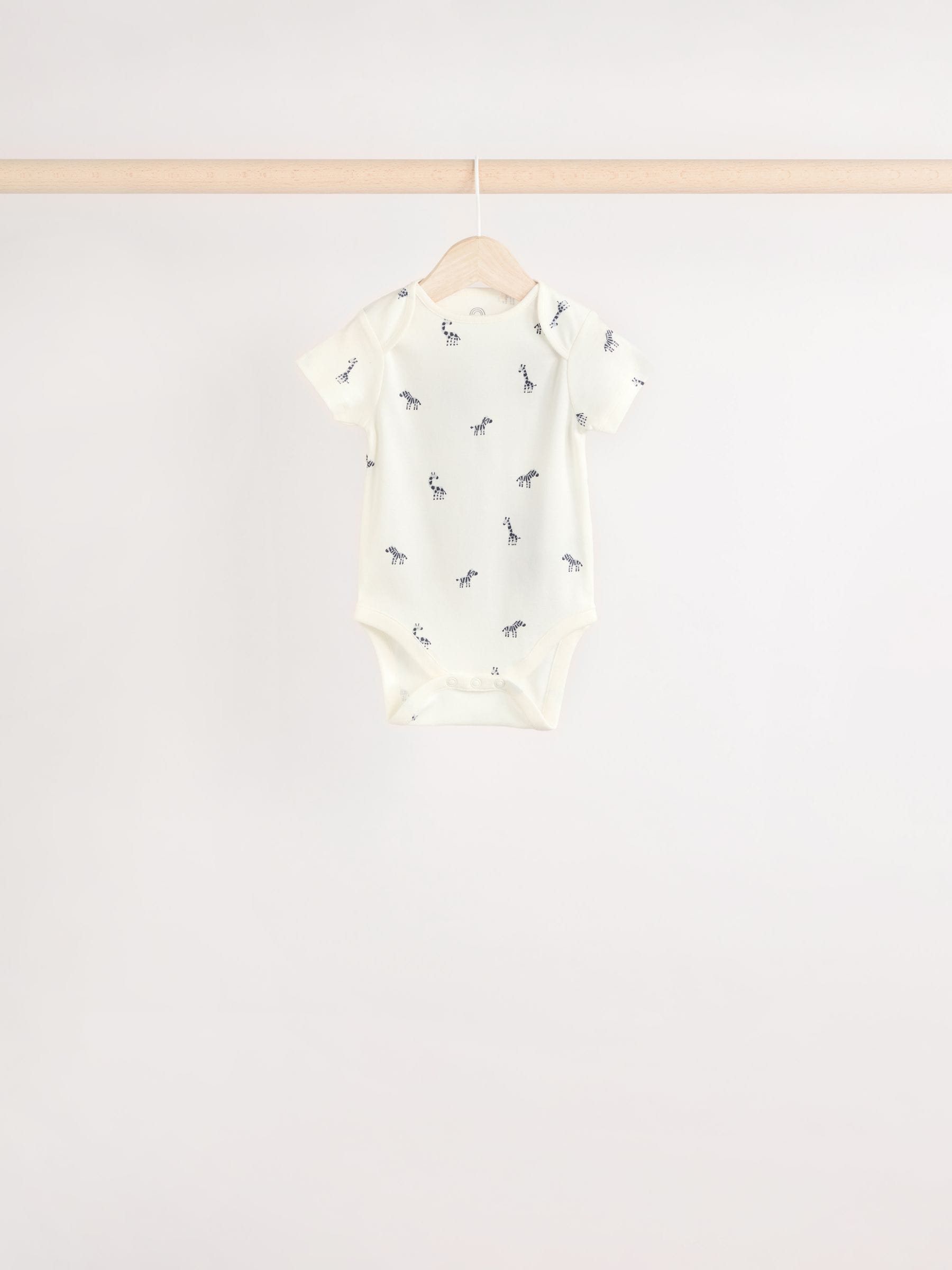 Mint Green Baby Short Sleeve 100% Cotton Bodysuits 5 Pack