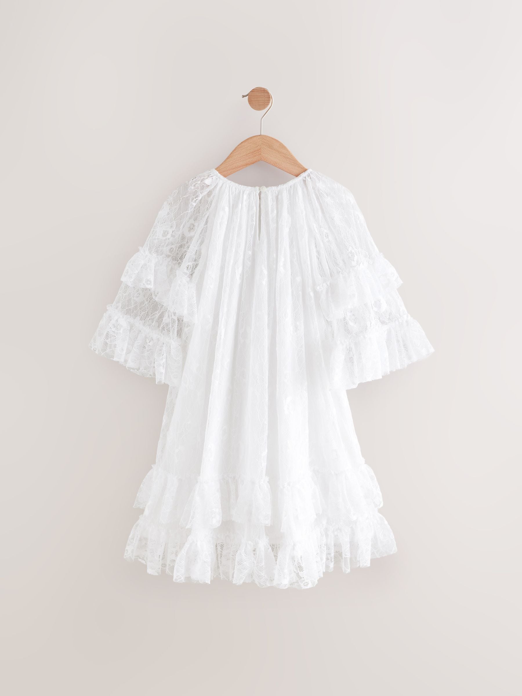 White Tiered Lace Dress (3-16yrs)