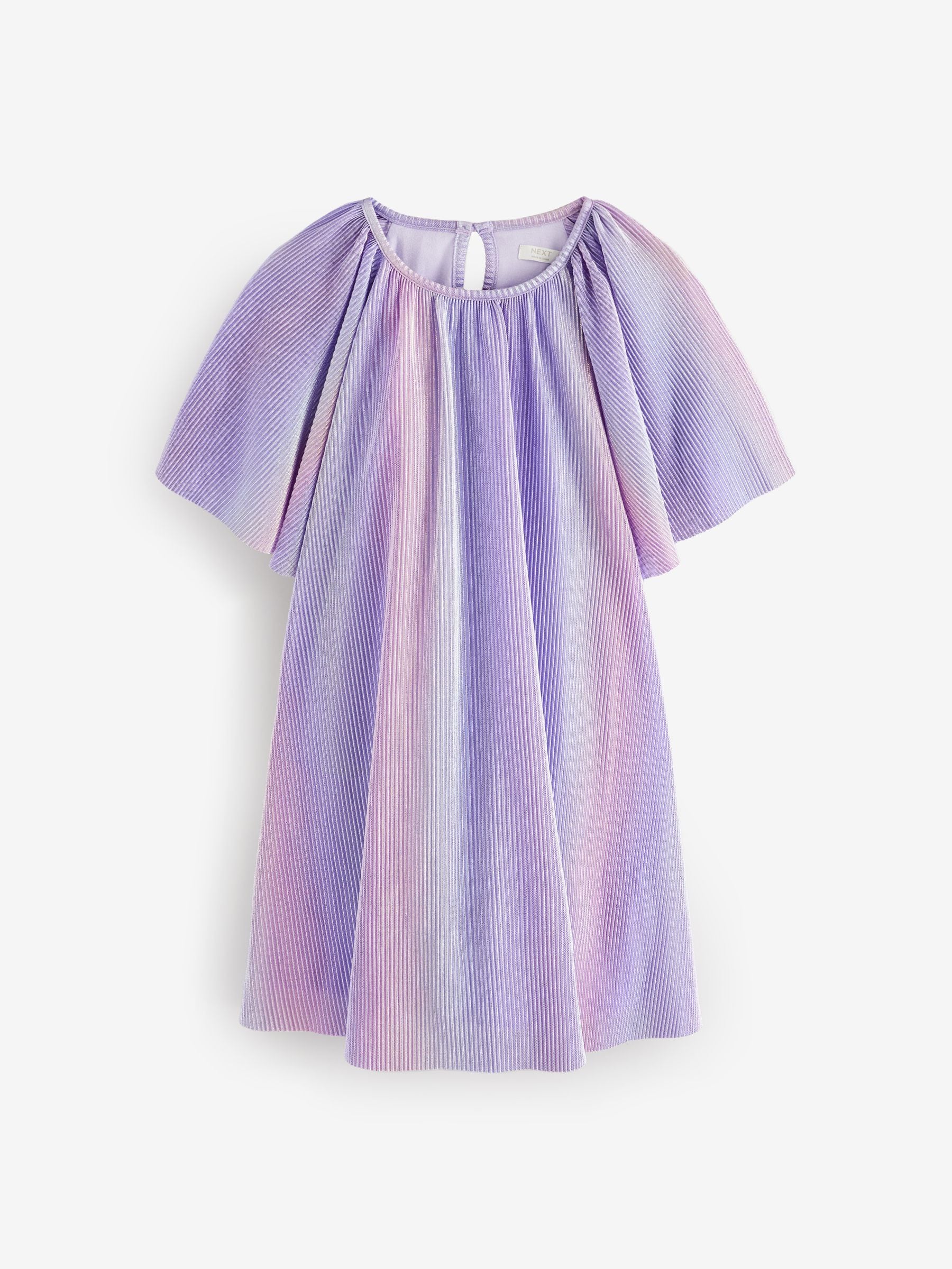 Lilac Purple Rainbow Sparkle Angel Sleeve Party Dress (3-16yrs)