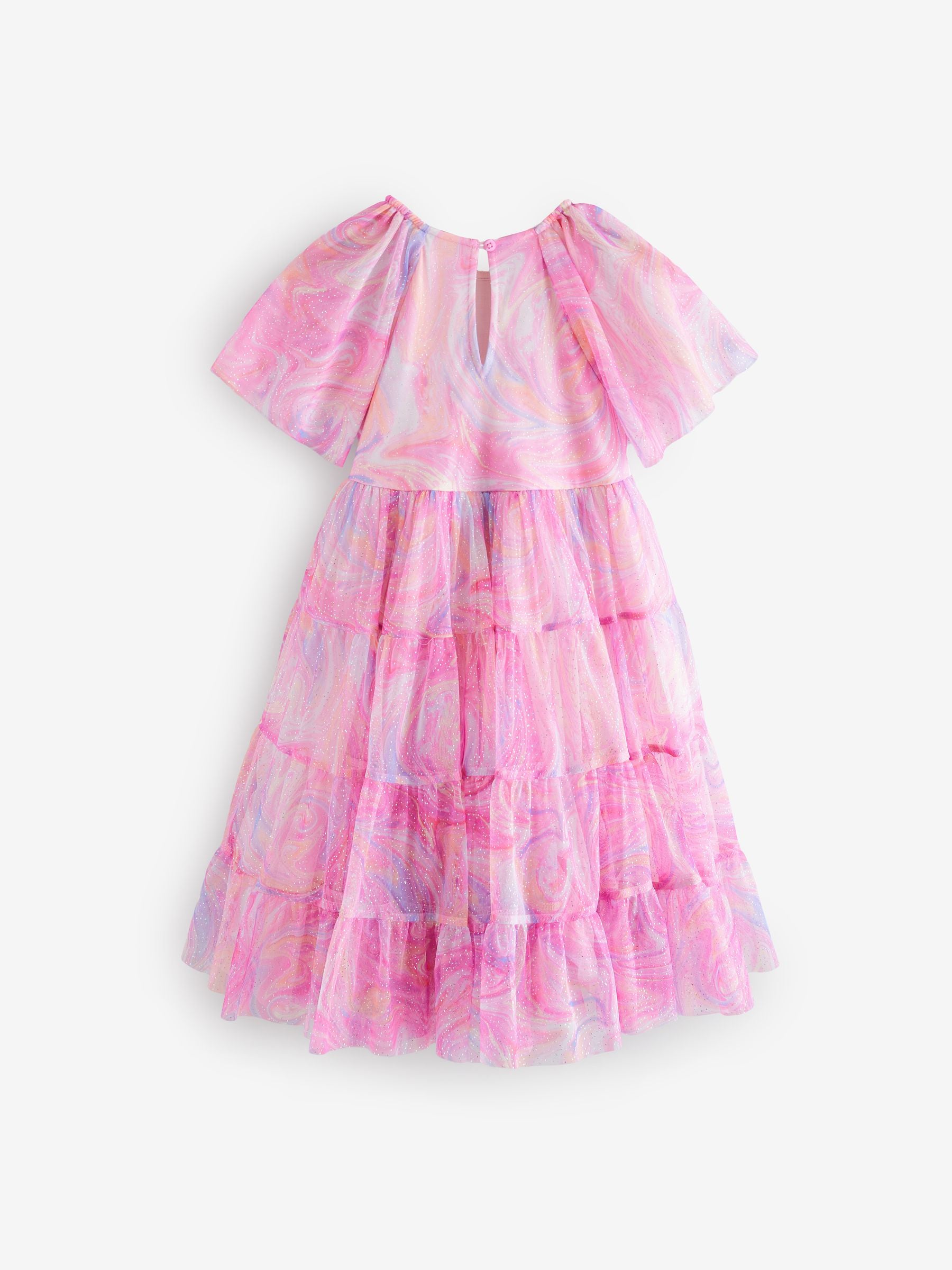 Pink Rainbow Sparkle Mesh Party Dress (3-16yrs)