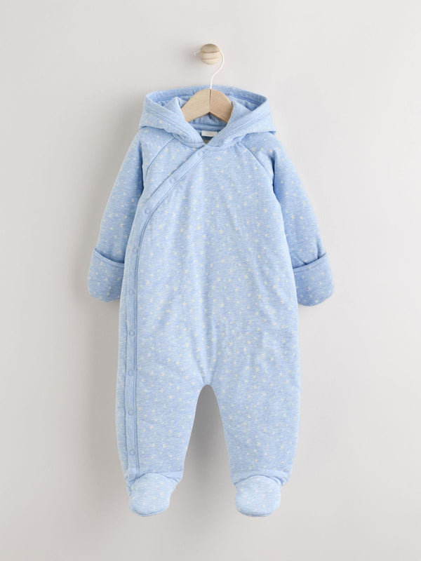 Blue Hooded Baby All-In-One (0-18mths)