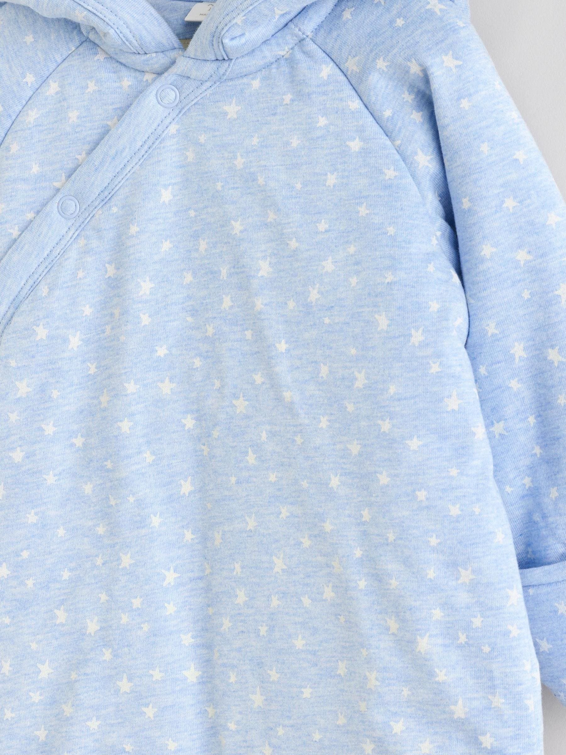 Blue Hooded Baby All-In-One (0-18mths)