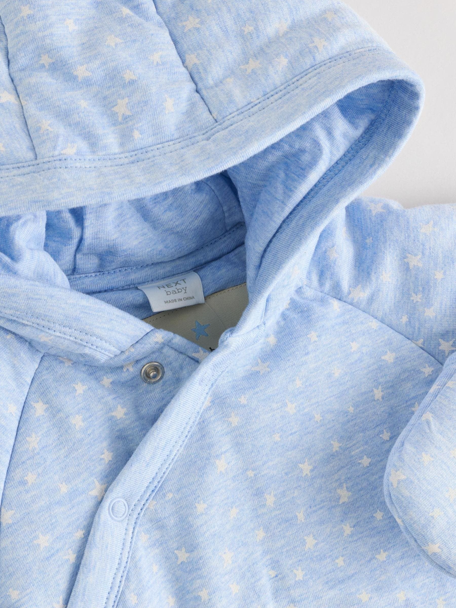 Blue Hooded Baby All-In-One (0-18mths)