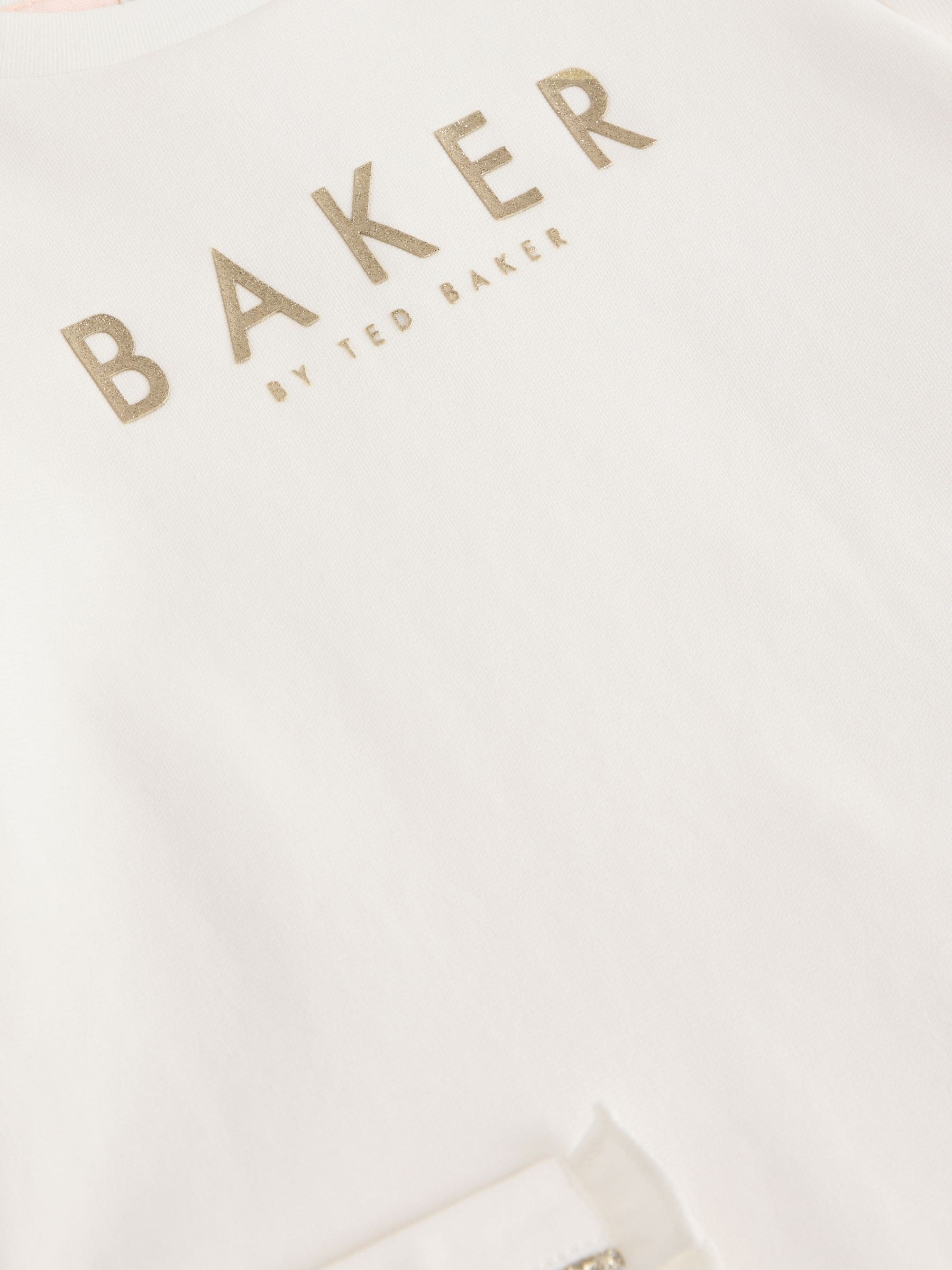 Baker by Ted Baker Cream Pocket Frill Detail Dress