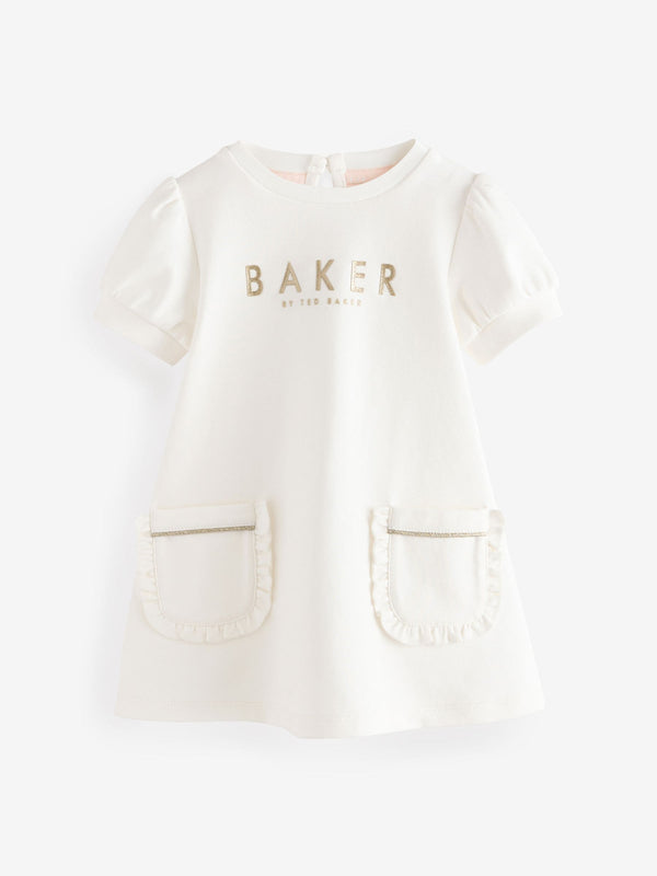 Baker by Ted Baker Cream Pocket Frill Detail Dress