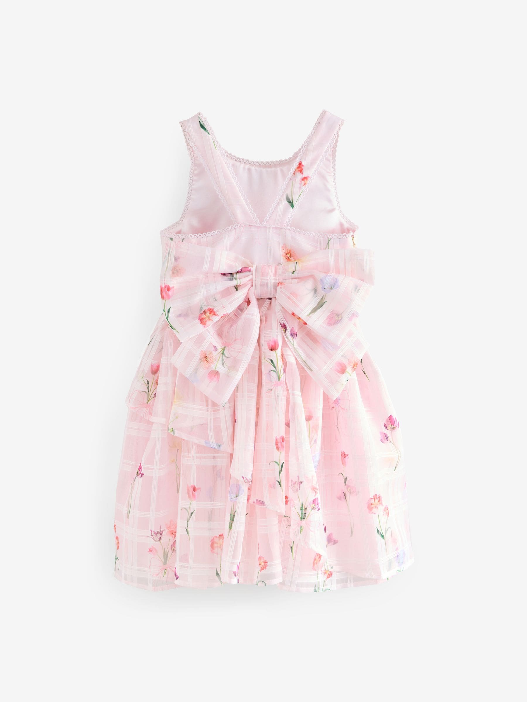 Baker by Ted Baker Pink Floral Burnout Bow Back Dress