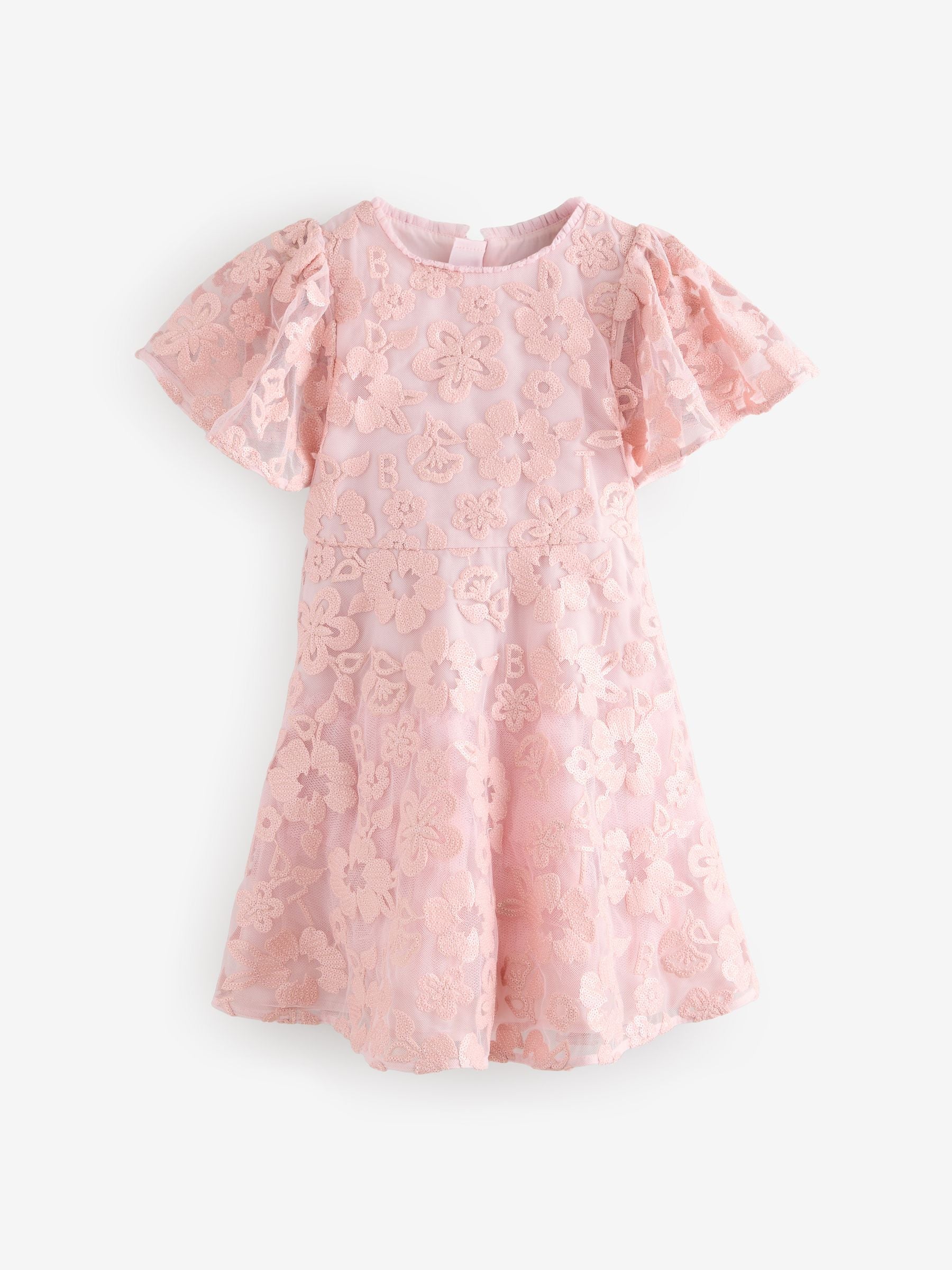 Baker by Ted Baker Pink All-Over Sequin Floral Pattern Dress