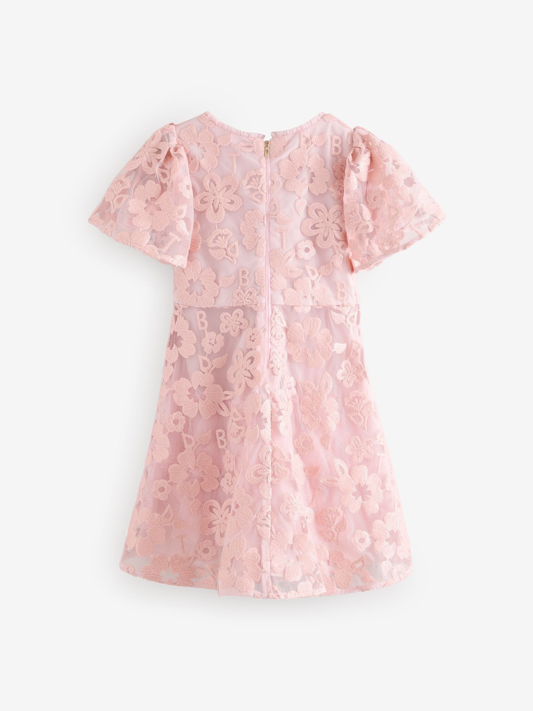 Baker by Ted Baker Pink All-Over Sequin Floral Pattern Dress