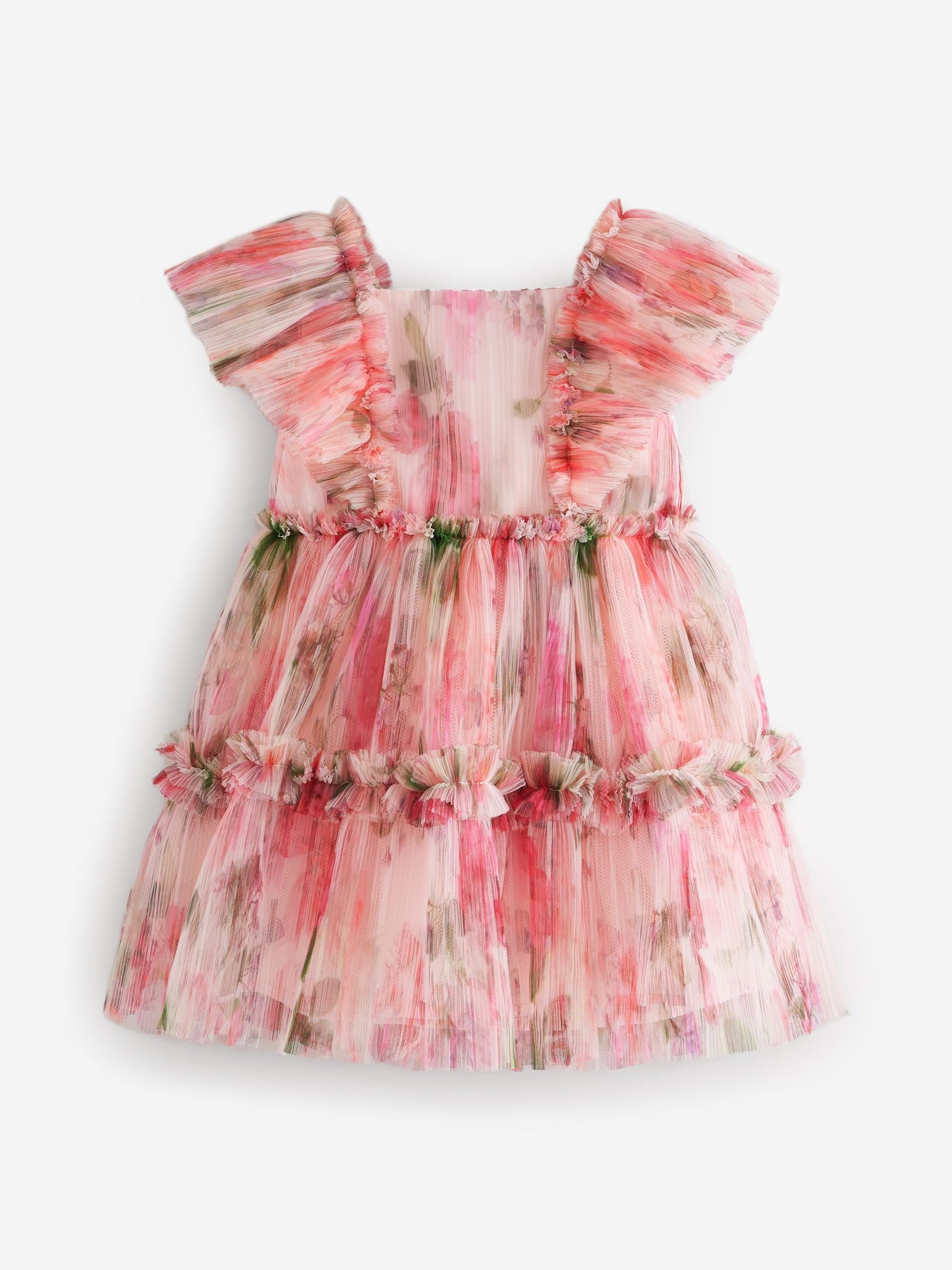 Baker by Ted Baker Pink Textured Frill Dress