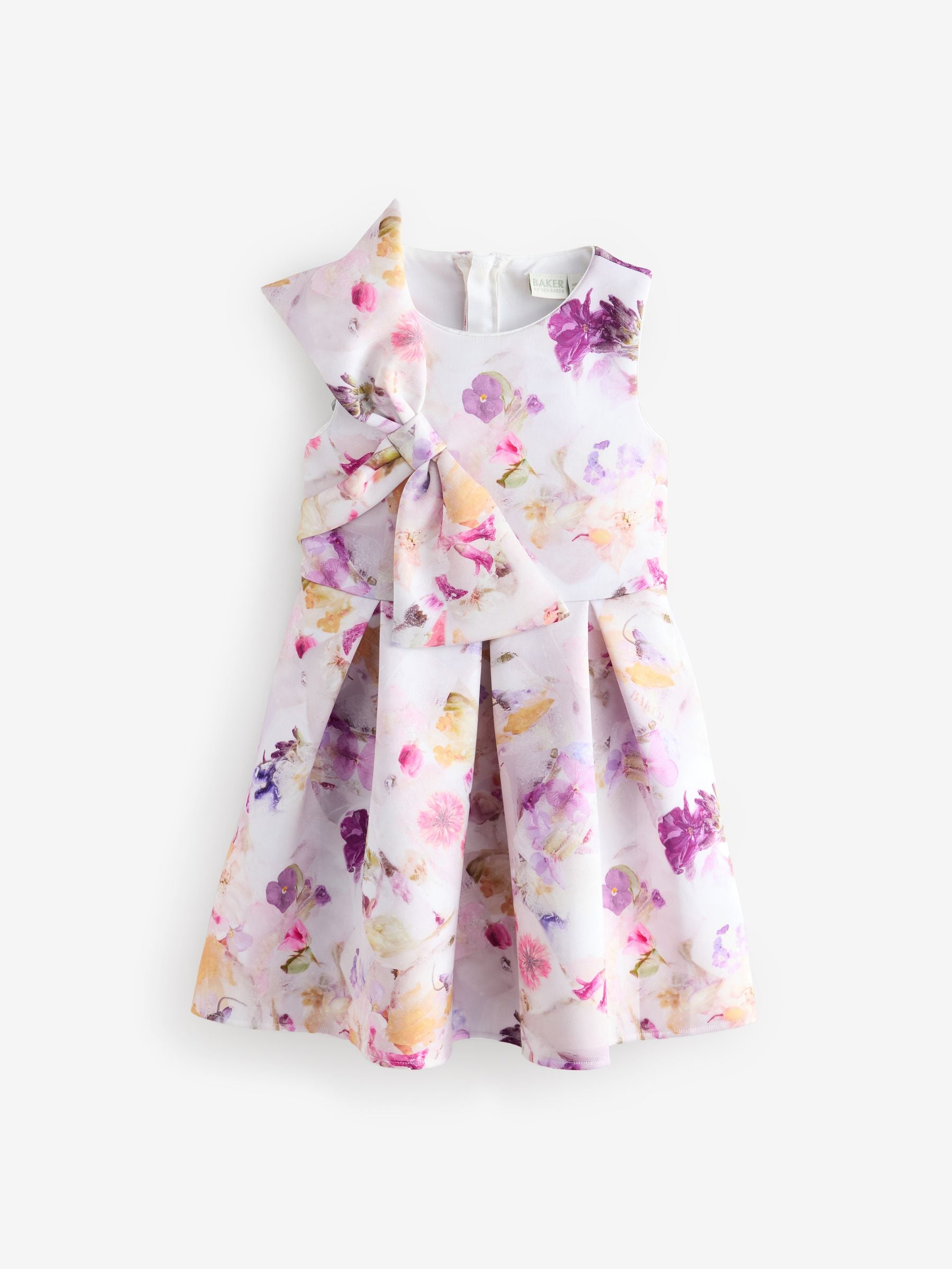 Baker by Ted Baker Multi Floral Bow Sleeve Scuba Dress