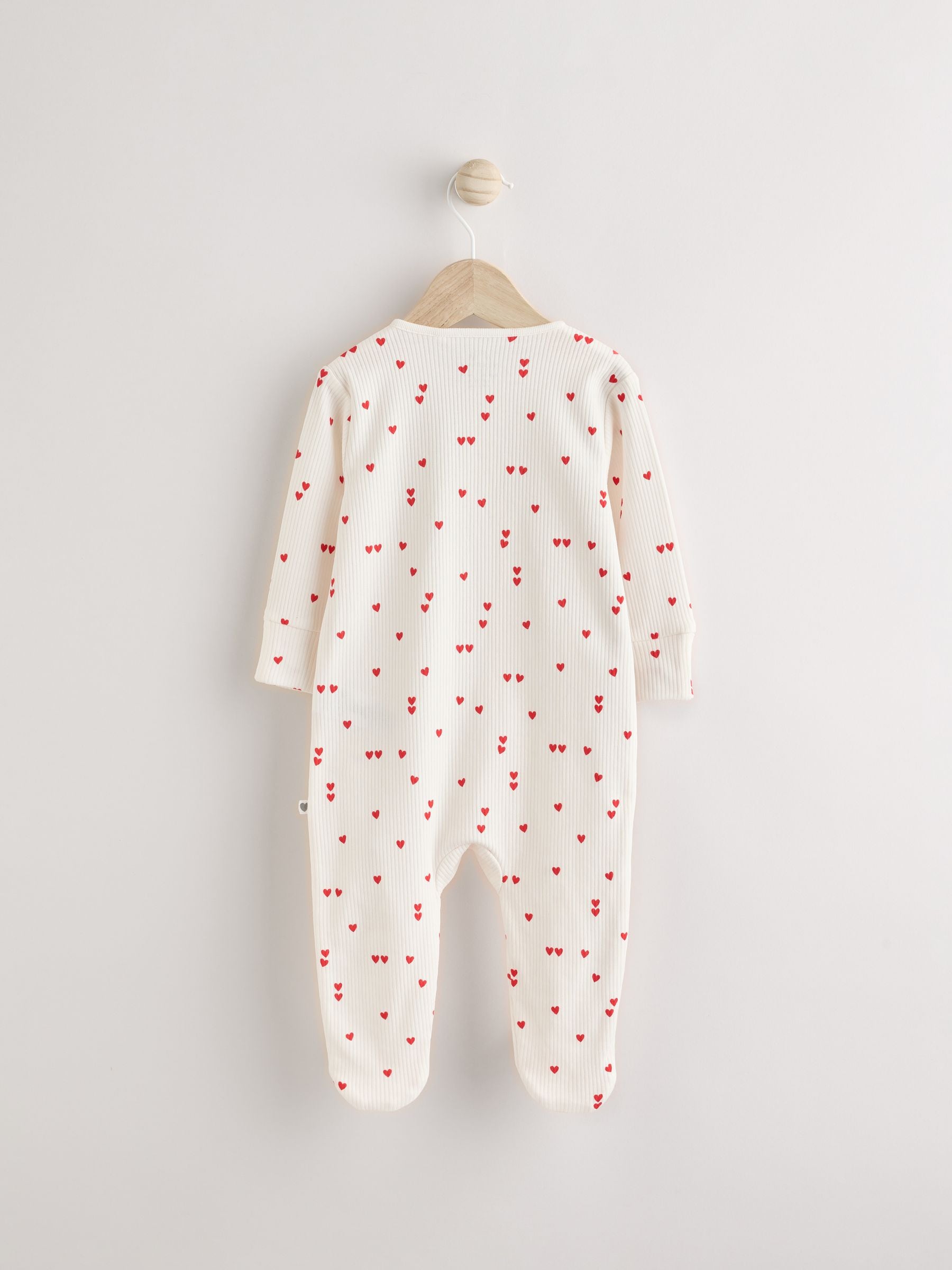 Red Baby Valentines 100% Cotton Sleepsuit (0-2yrs)